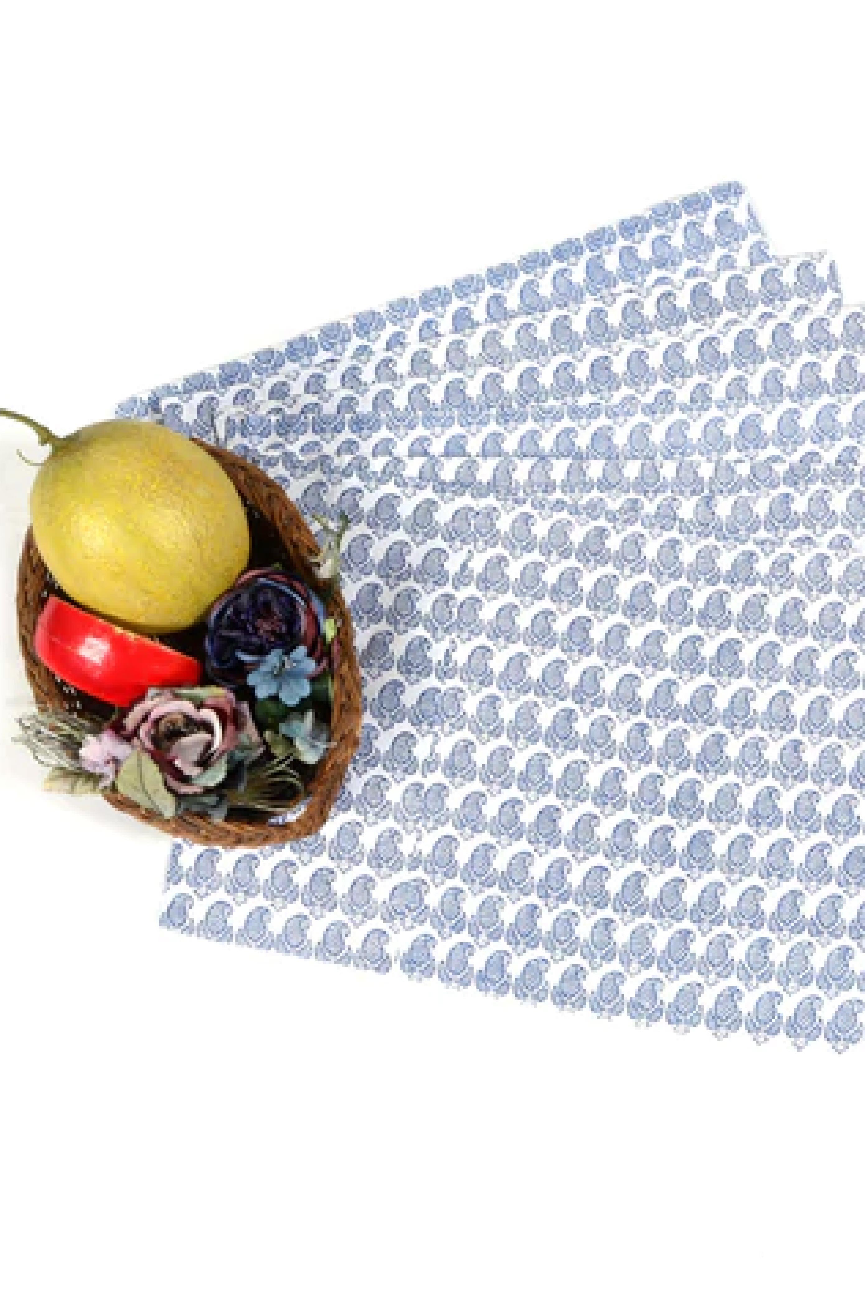 Teal Paisley - Place Mat & Napkin Set of 12
