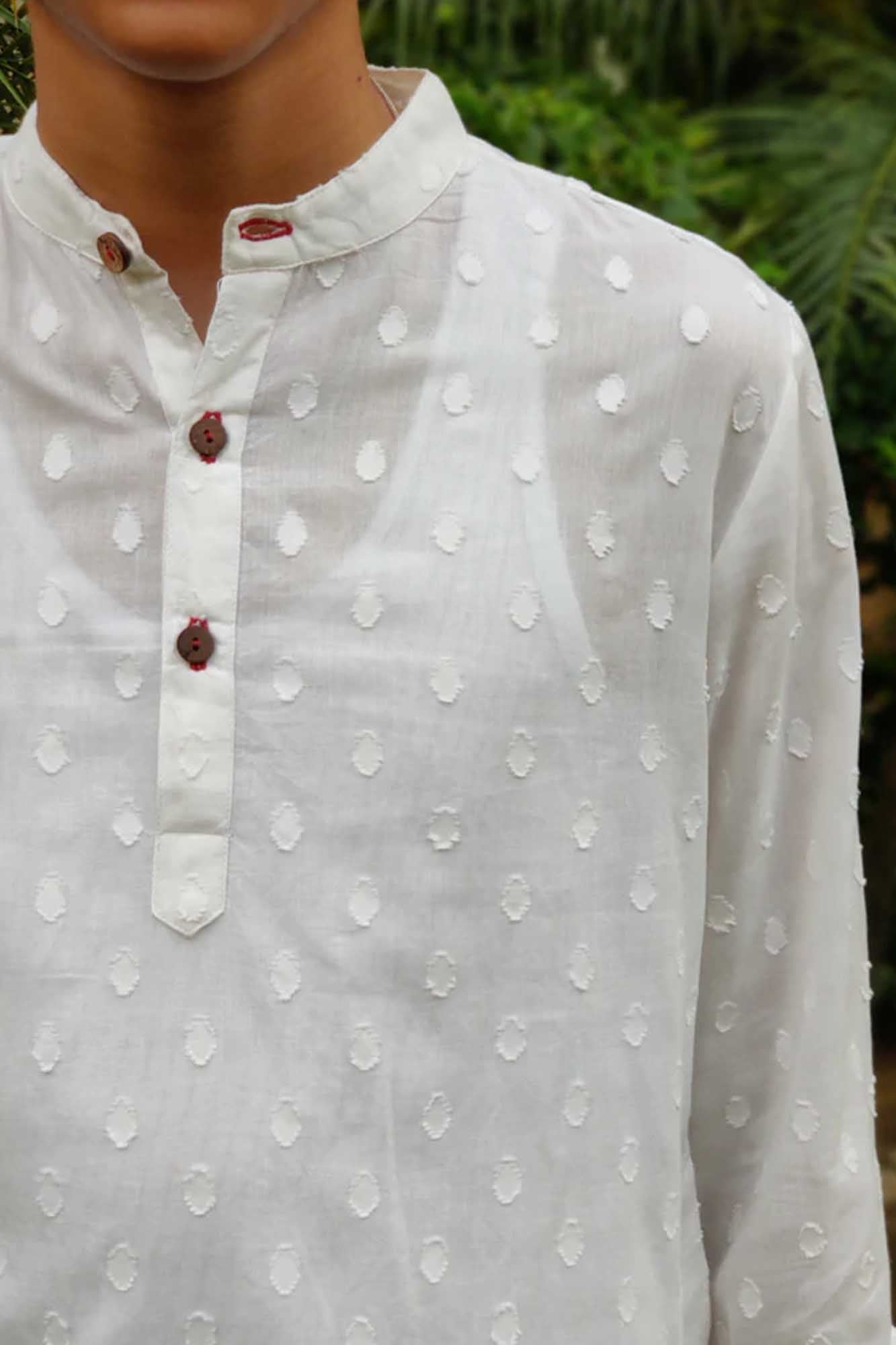 Boys Dobby White Kurta