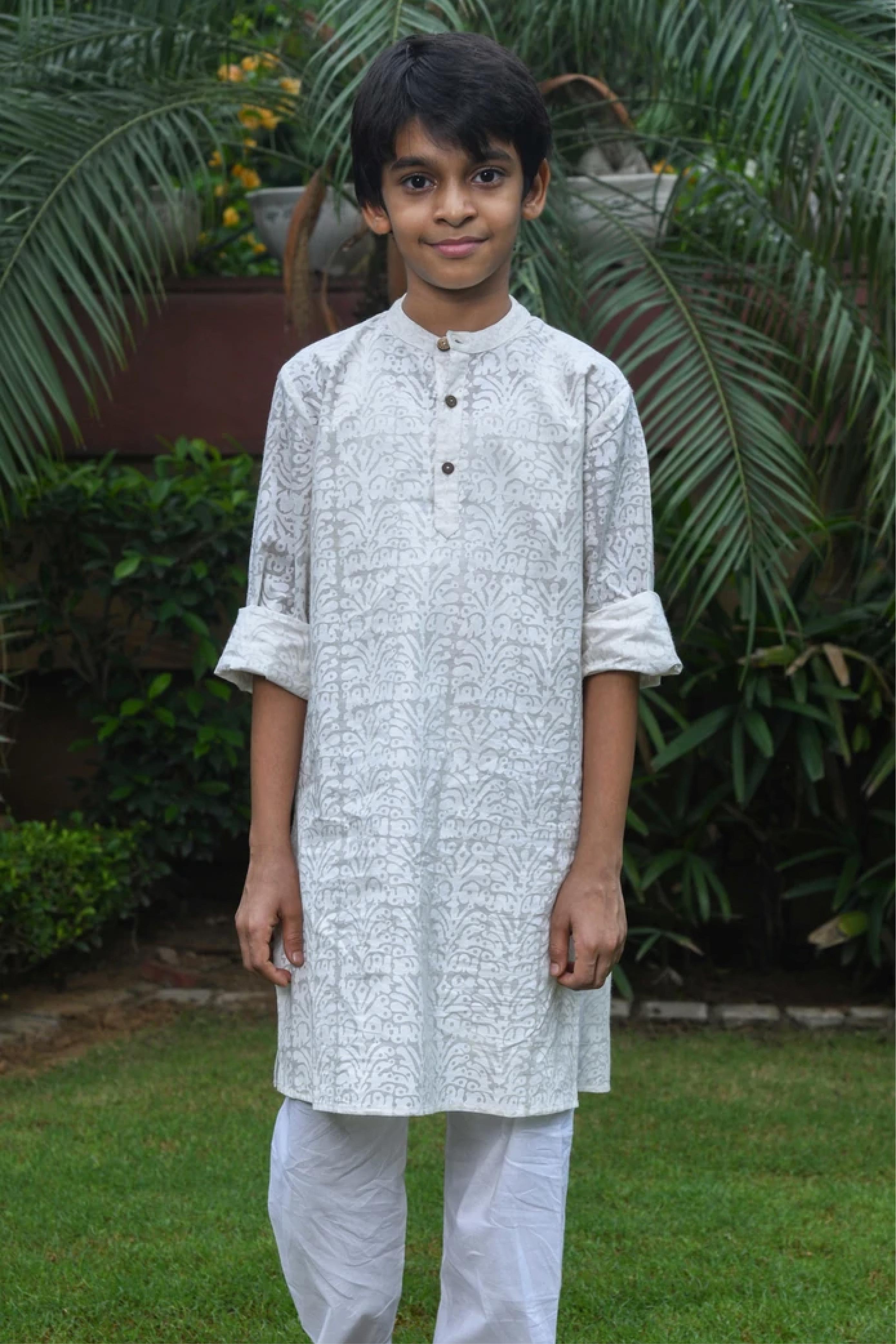 Kurta Boy White Jaal