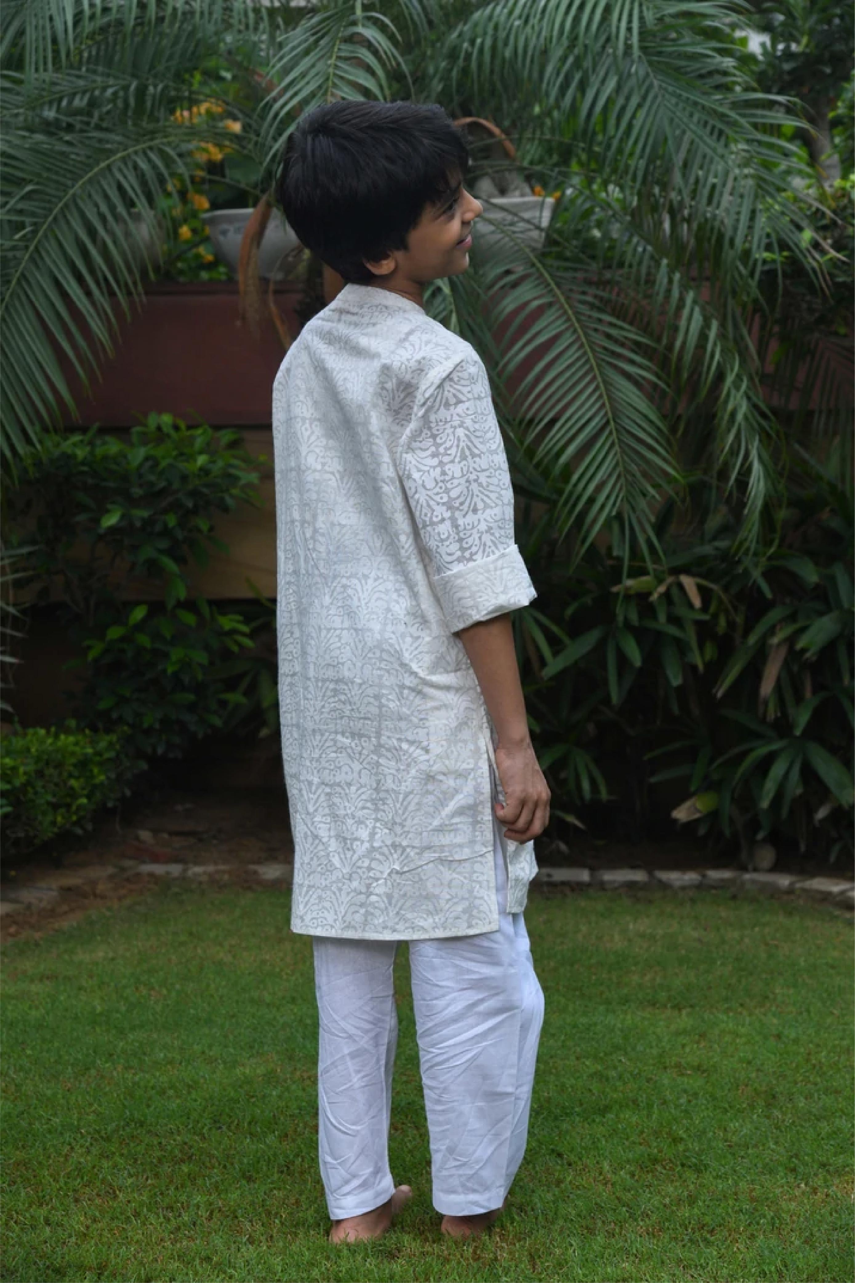 Kurta Boy White Jaal