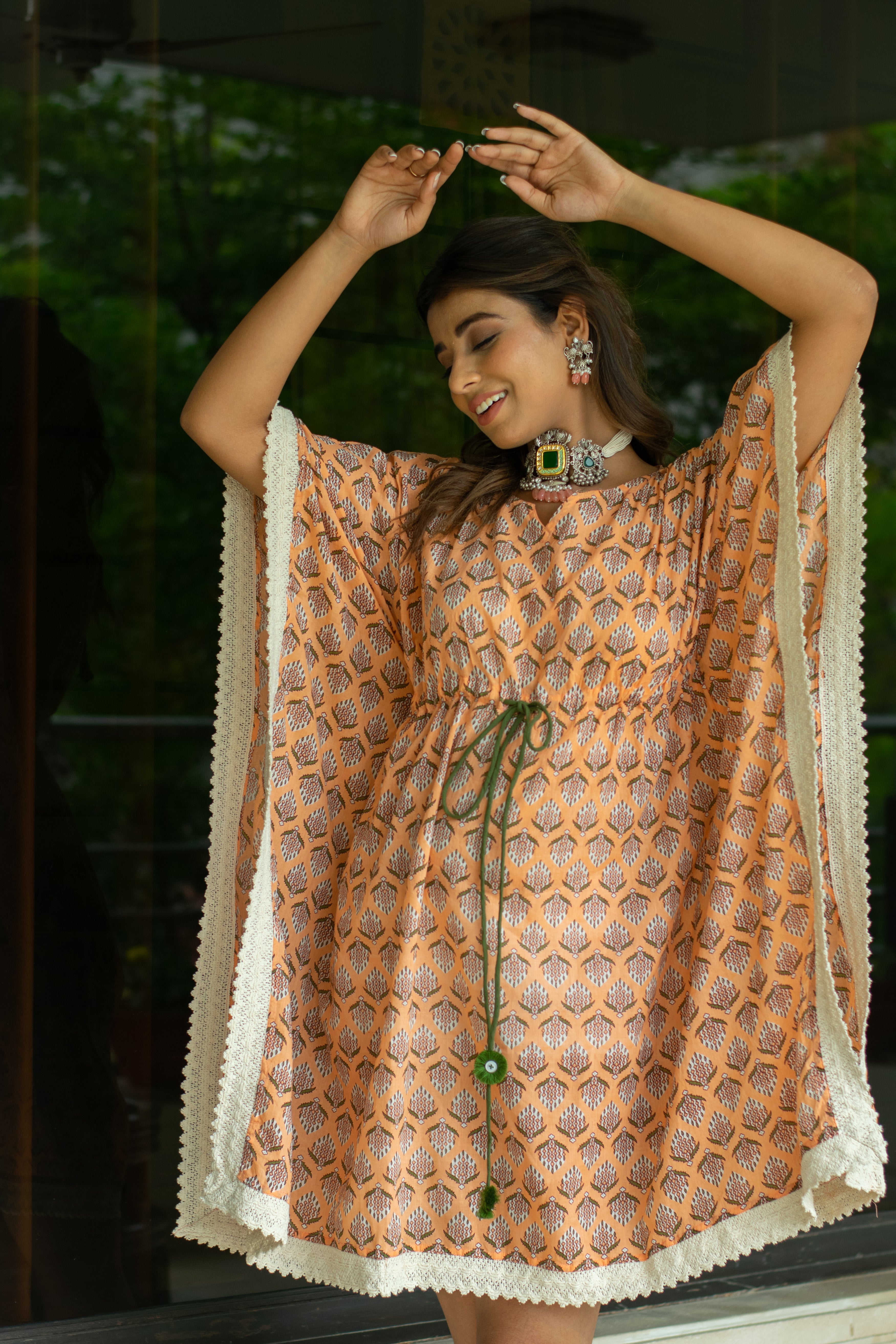 Kaftan Short Women Tropical Island