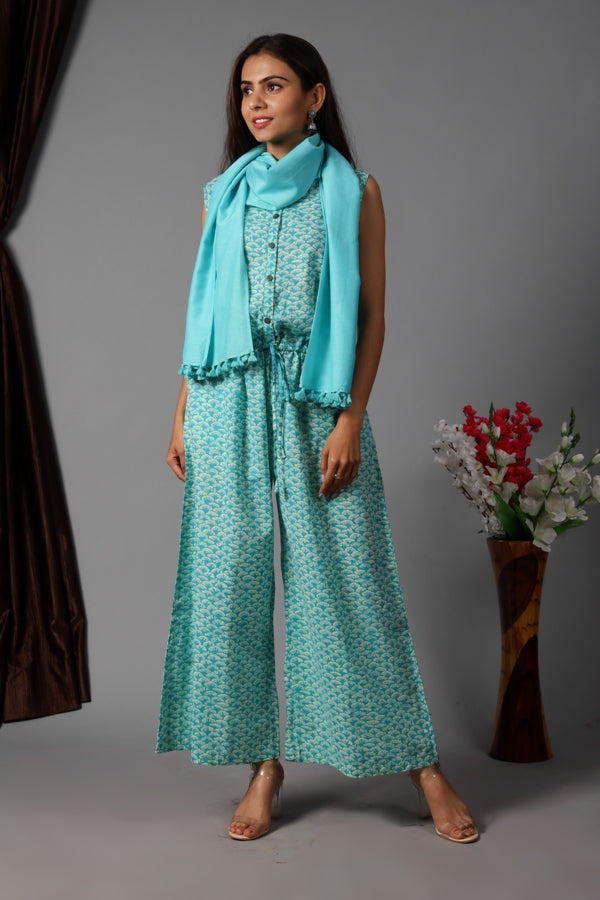 Women Stole Pompom-Cotton Silk