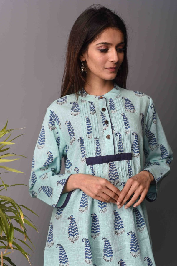 Women Arles Top - Ice Blue