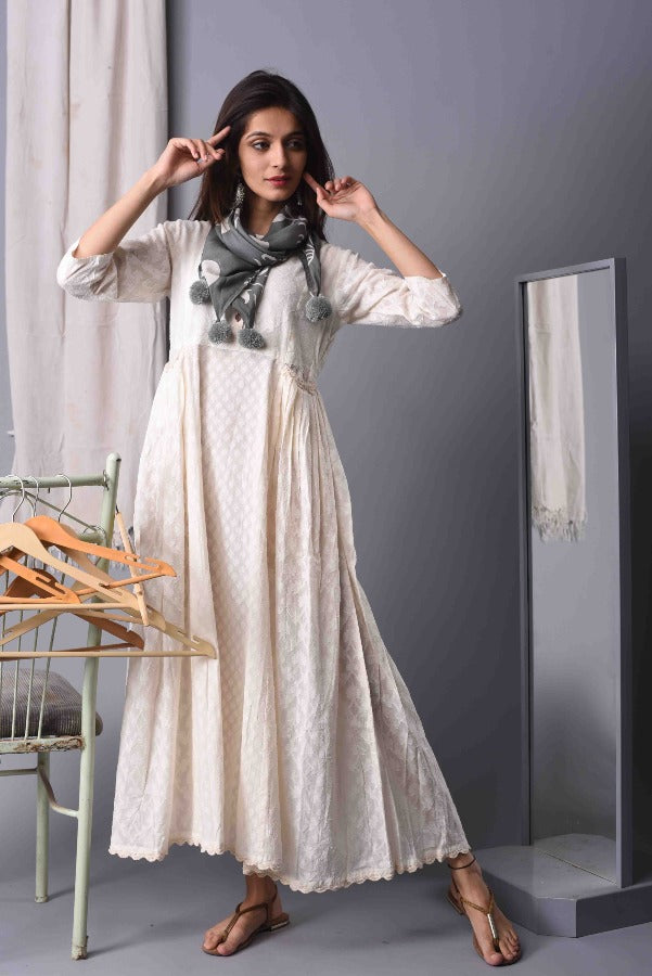 Women Dress - Self Textured Dobby