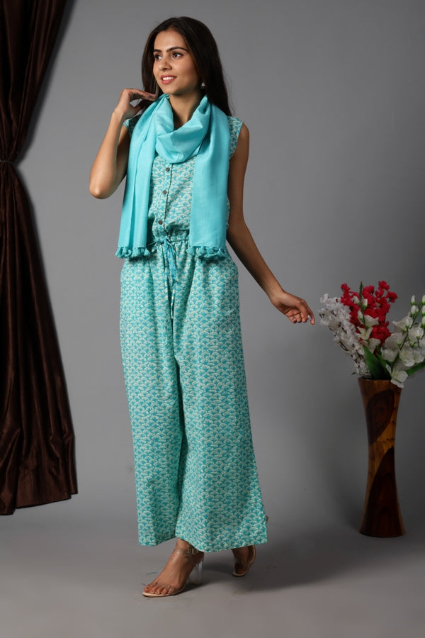 Women Stole Pompom-Cotton Silk