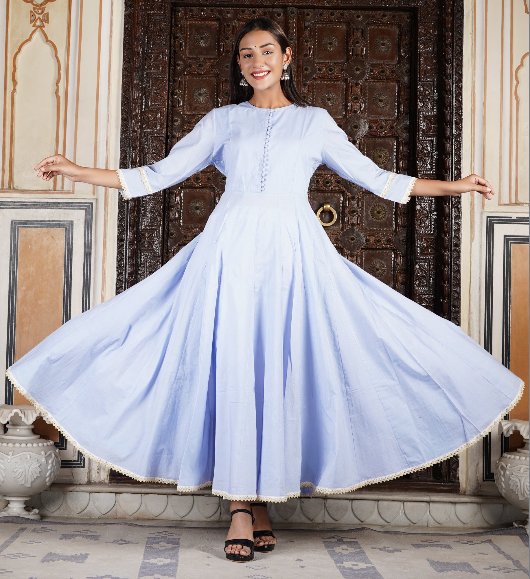 Kurta Long Women Kalidar Purple