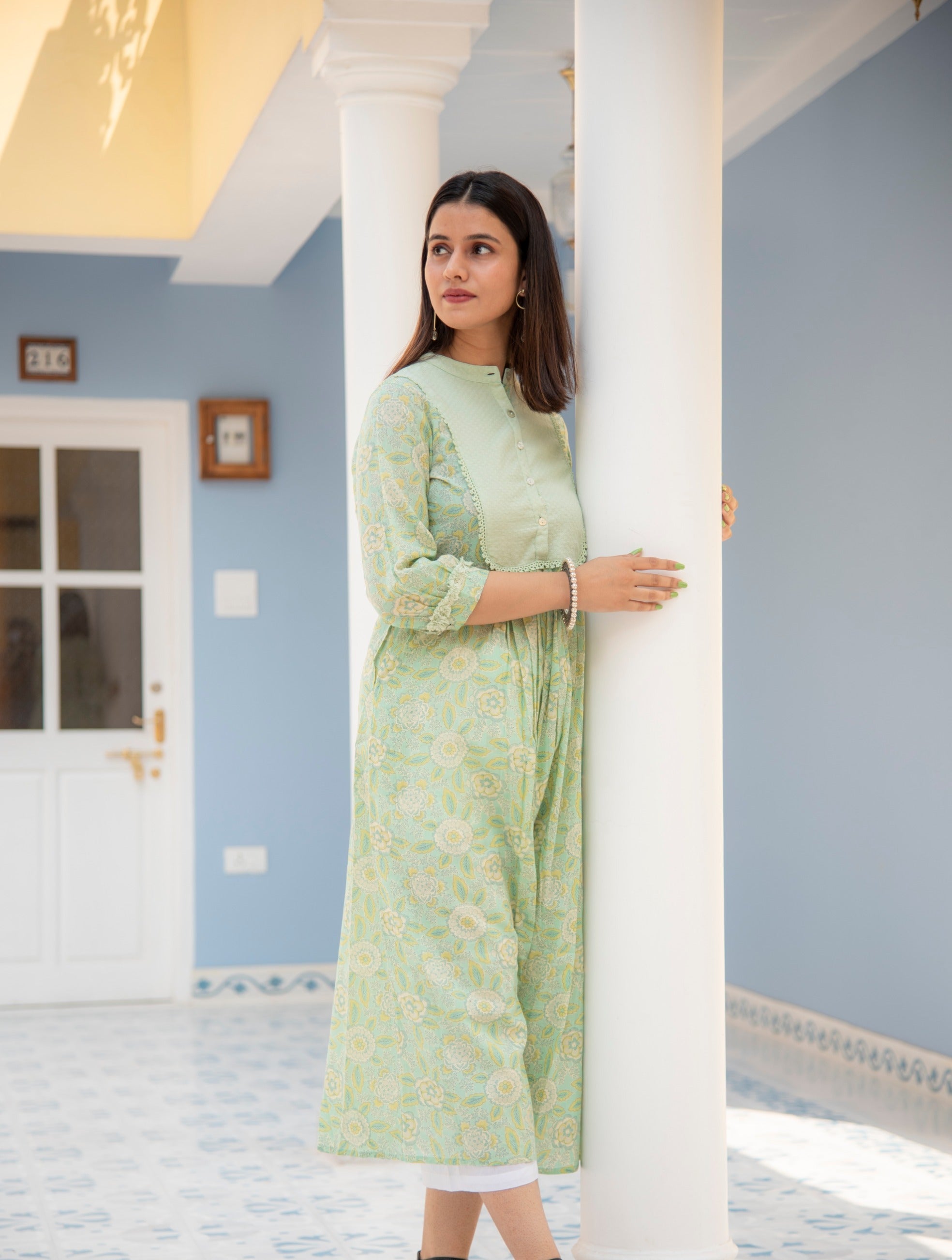 Mint Dobby Dress
