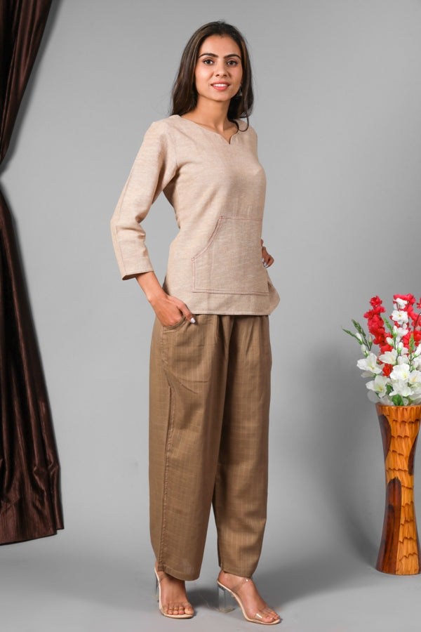 Women Pocket Top Chambray