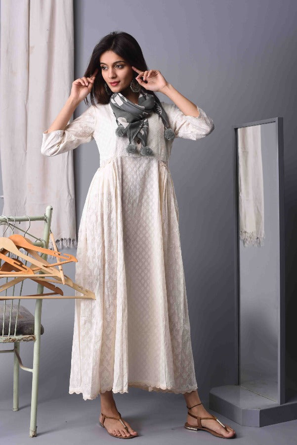 Women Dress - Self Textured Dobby