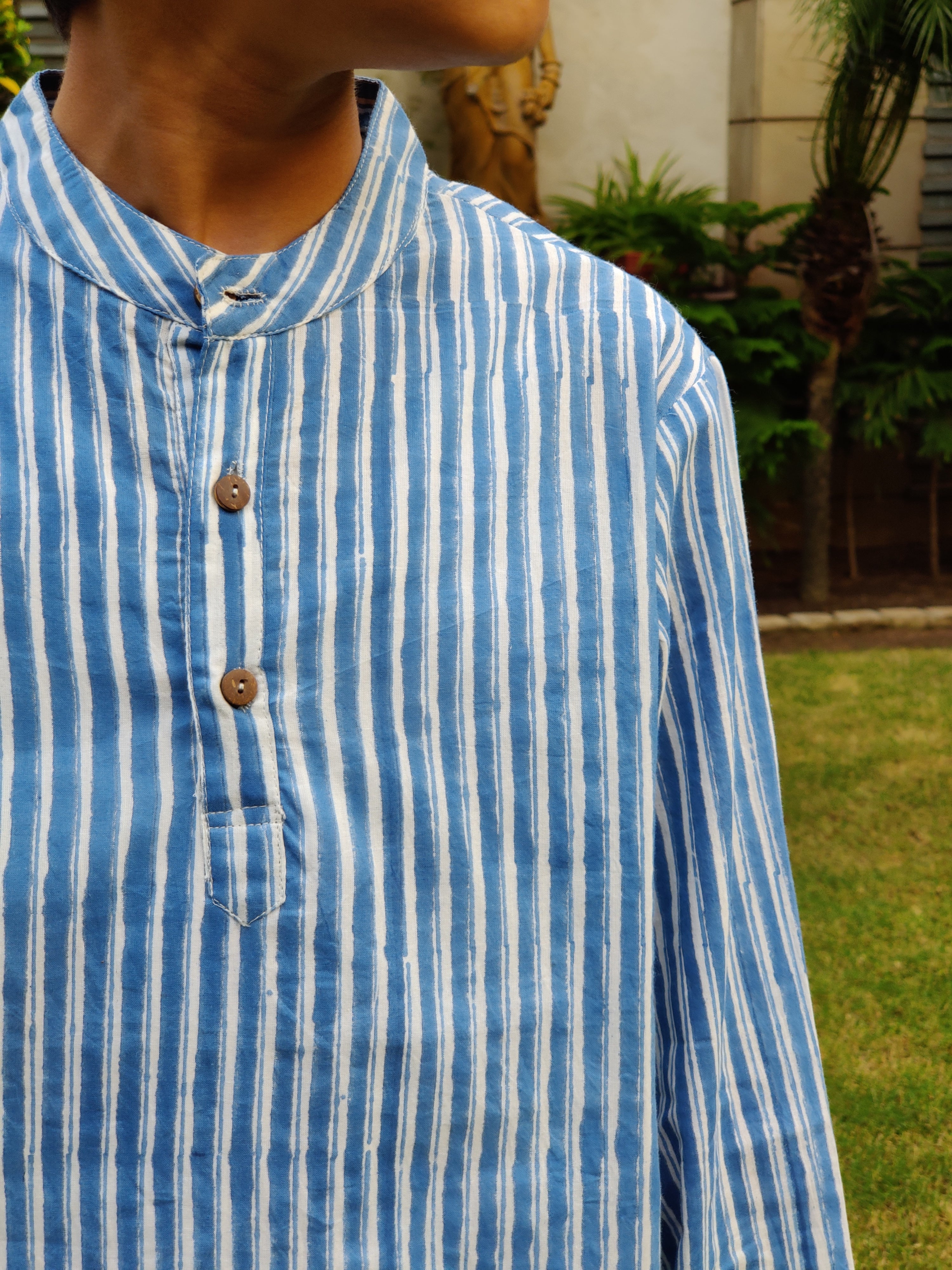 Boy Stripes Blue Kurta