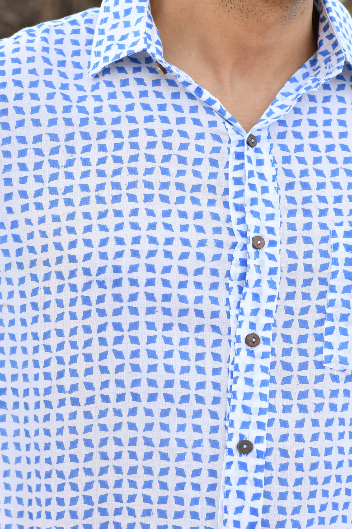 Shirt Full Sleeve Mens Harlequin Blue