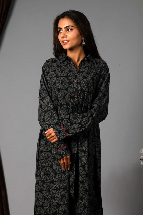 Women Dress Robe Noire Long Black