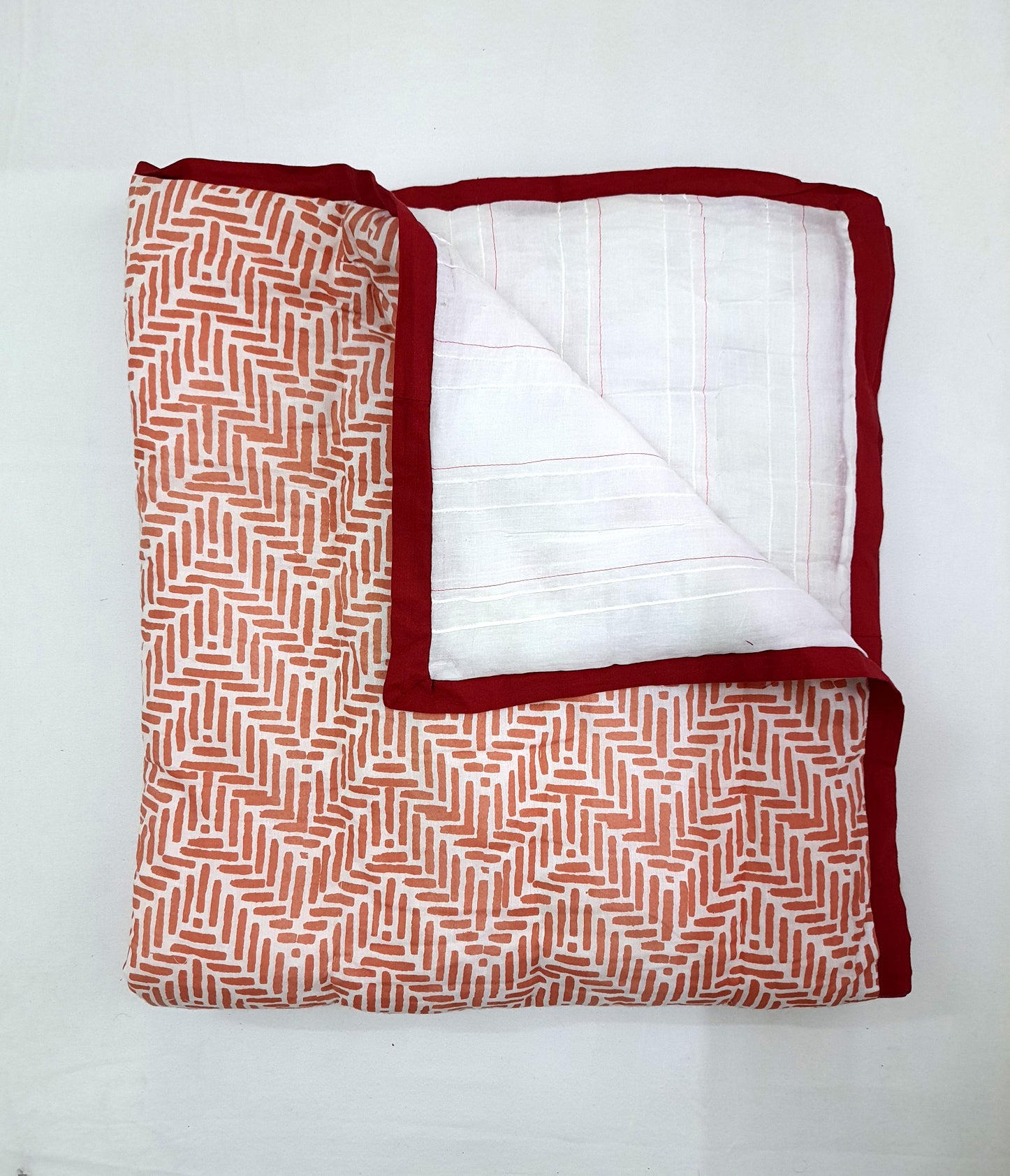 Baby Quilt-Peach Geometrical