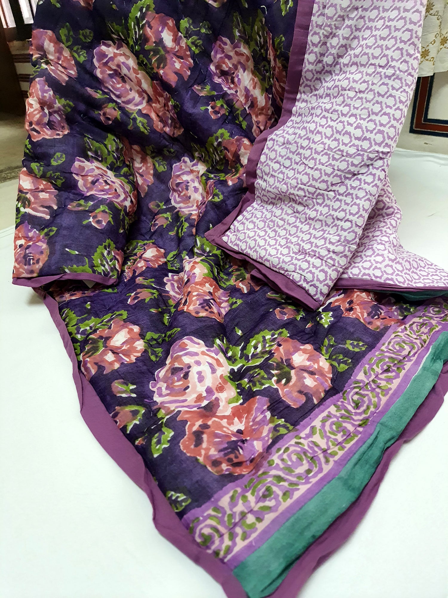 Baby Quilt-Purple Floral