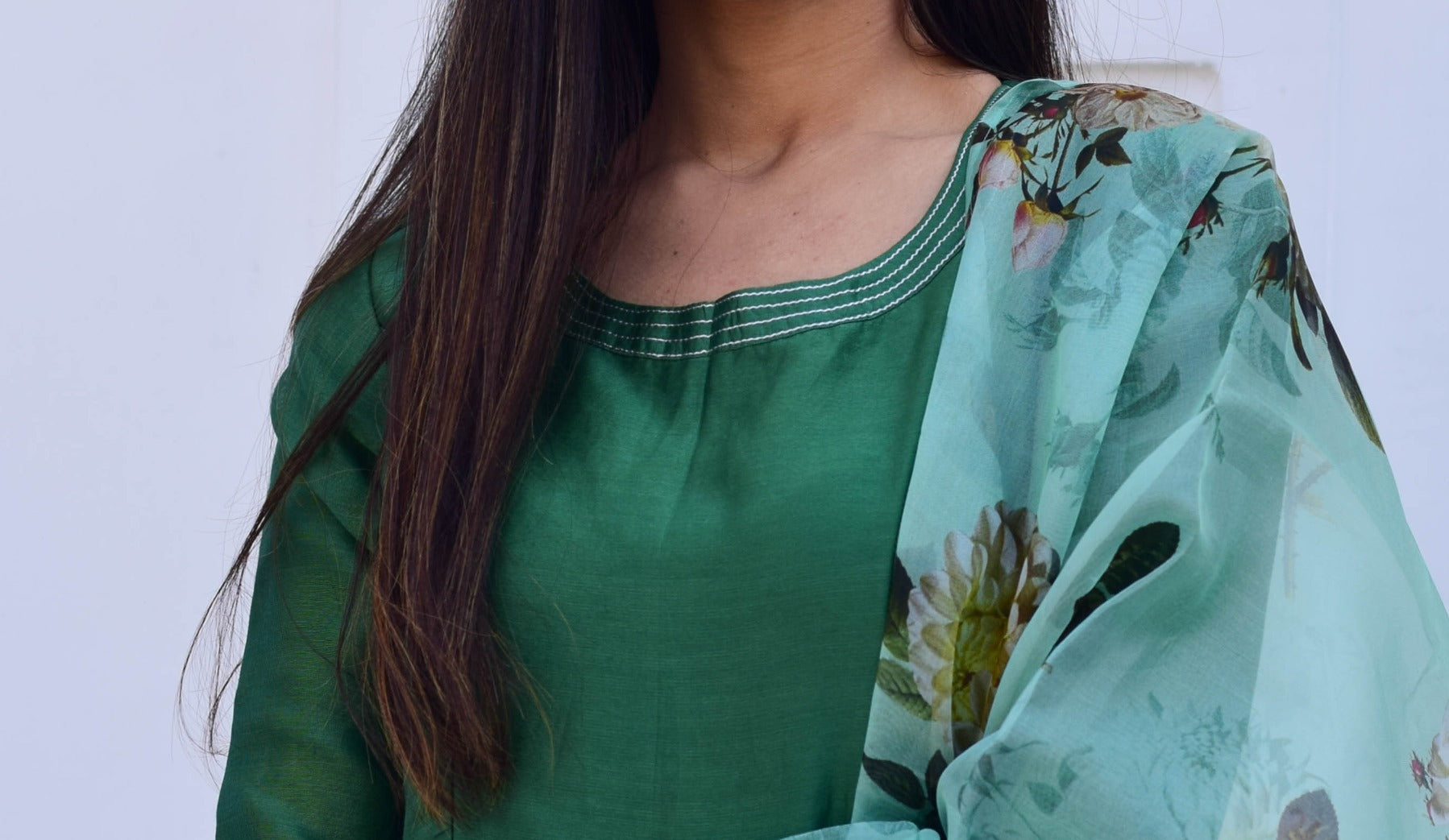 Green Chanderi Aureb Dress