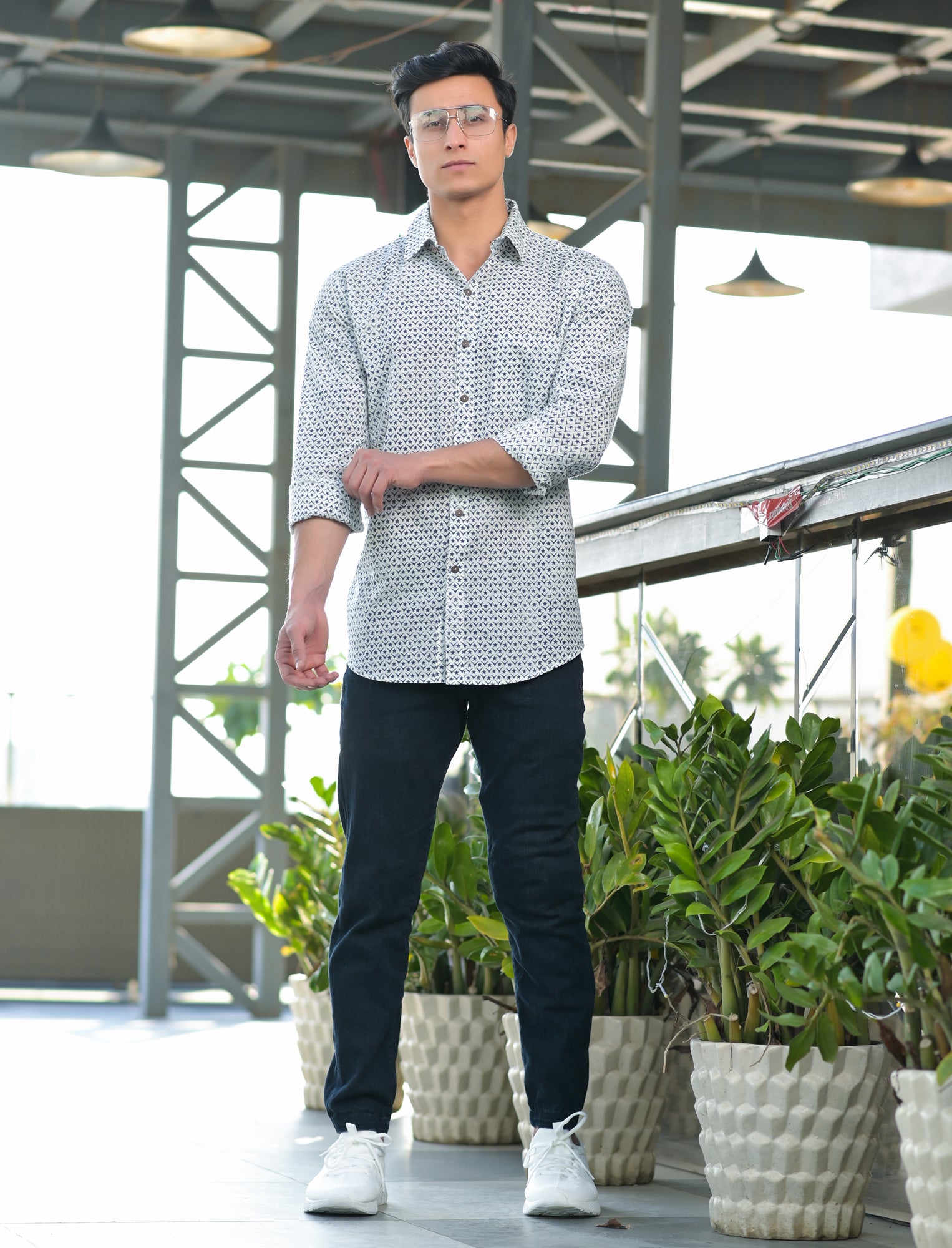 Shirt Full Sleeve Mens Galaxy Blue