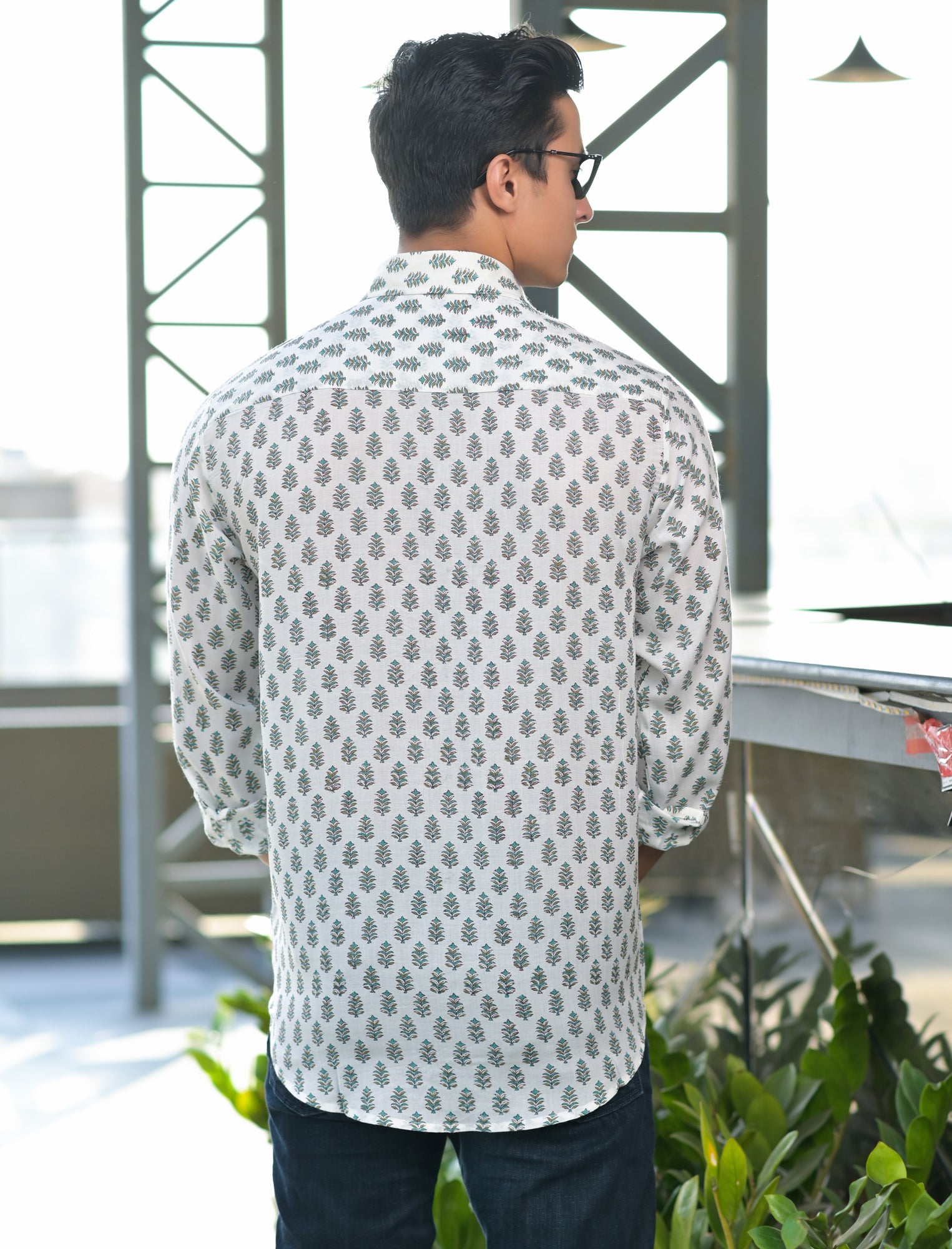 Men Green Leaf - Full Sleeve Shirt
