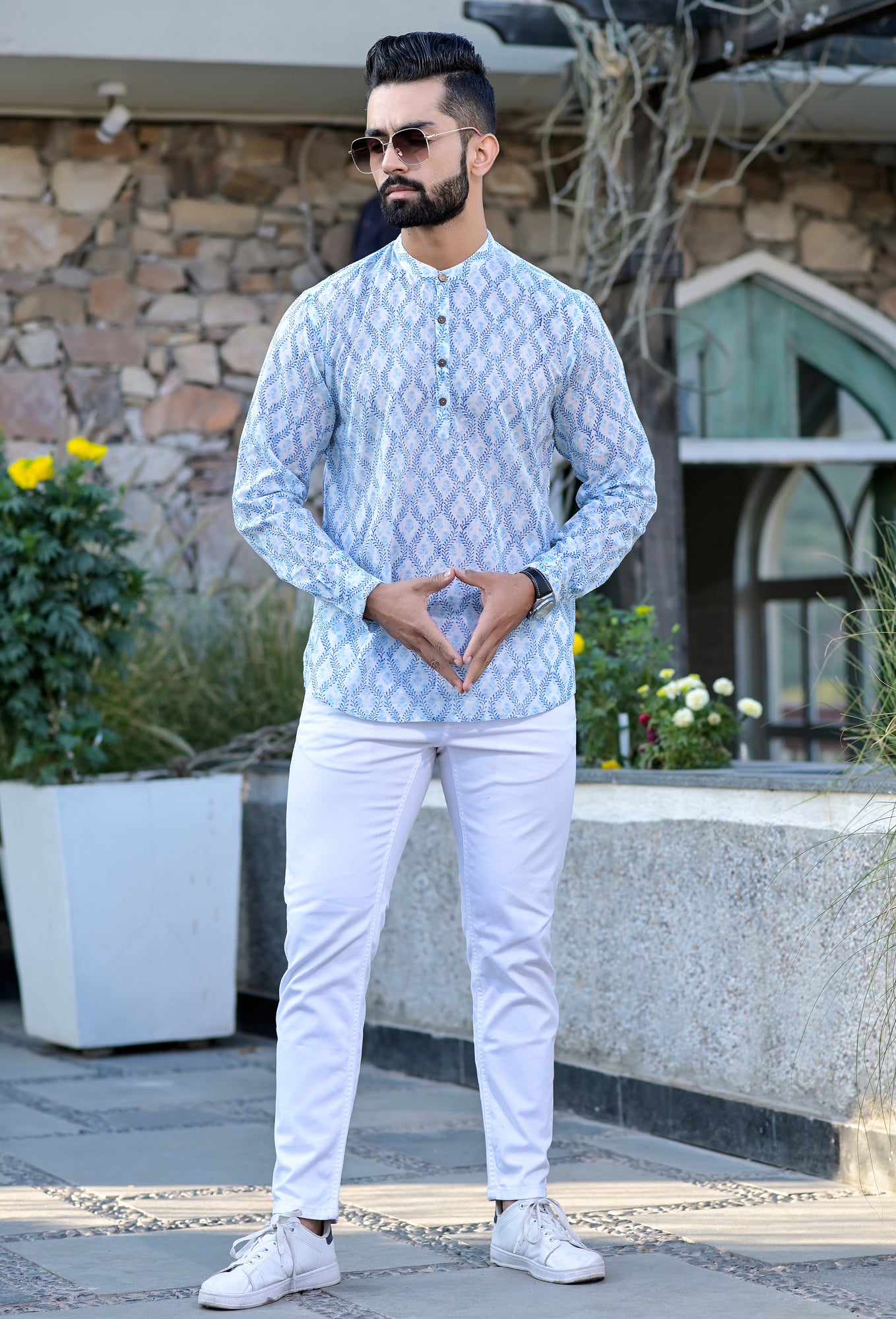 Blue Jaal Full Sleeve Shirt
