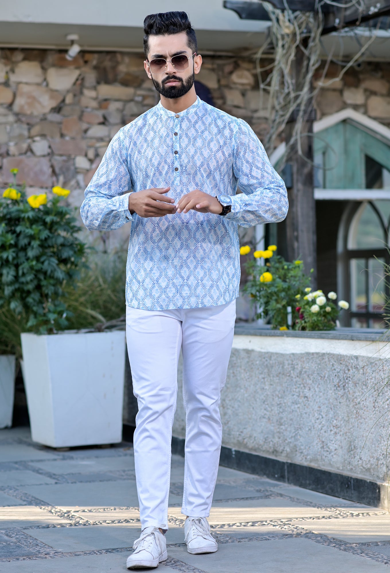 Blue Jaal Full Sleeve Shirt