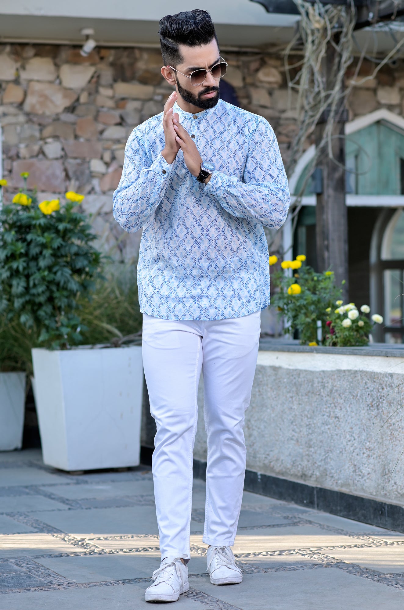 Blue Jaal Full Sleeve Shirt