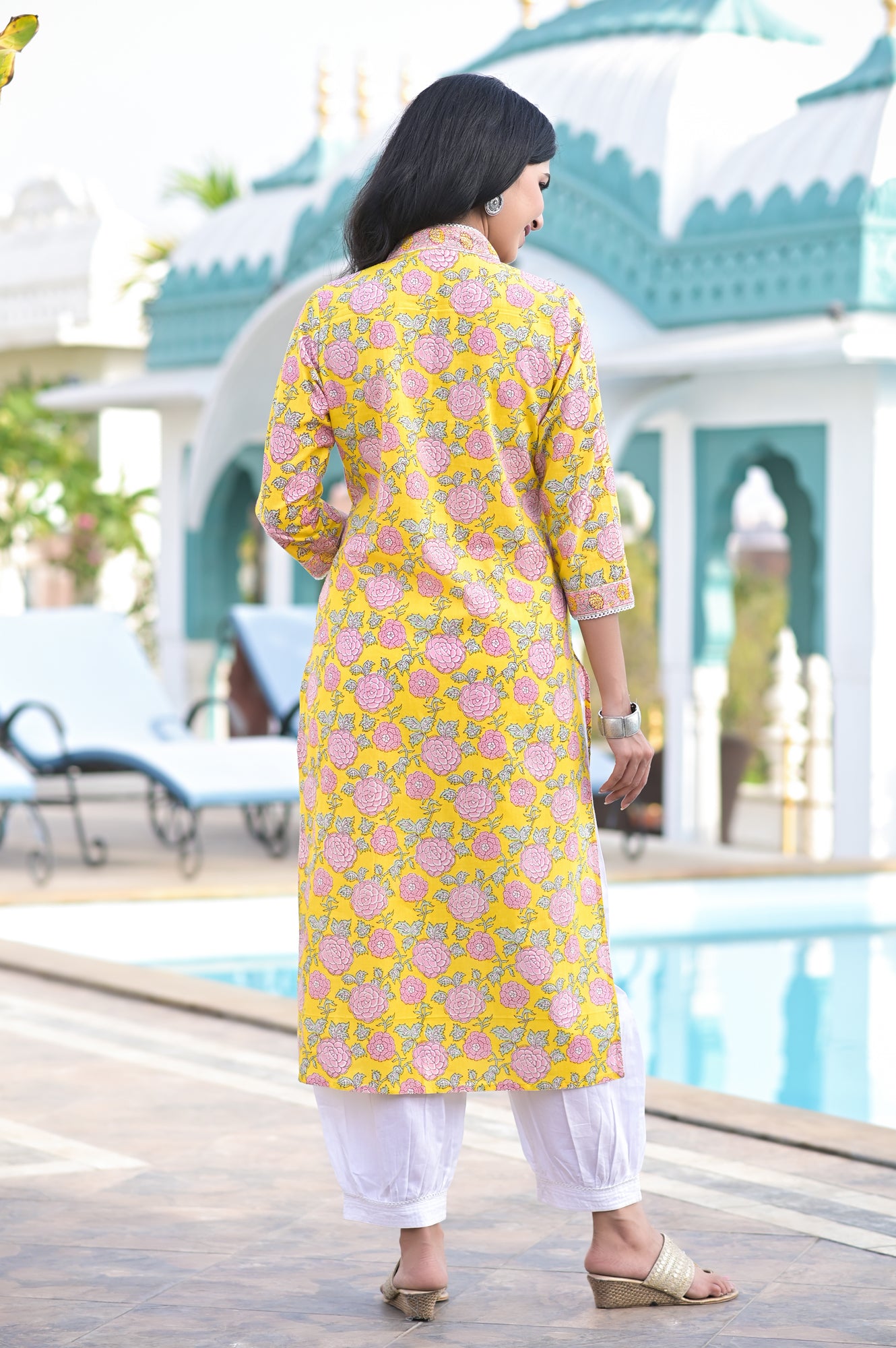 Kurta Set Women Set of 2 Rose Yellow