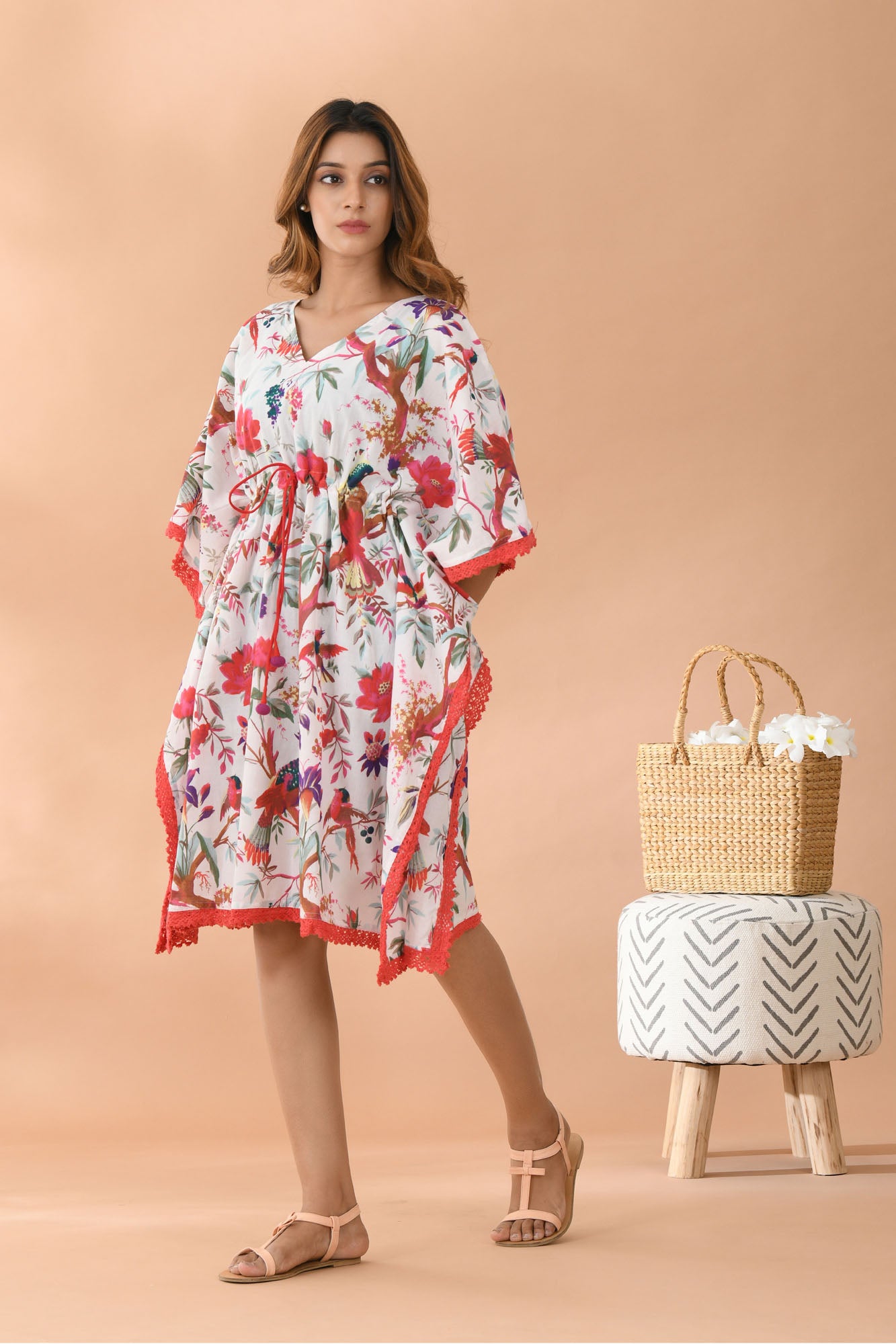 Kaftan Short Women Multi Floral