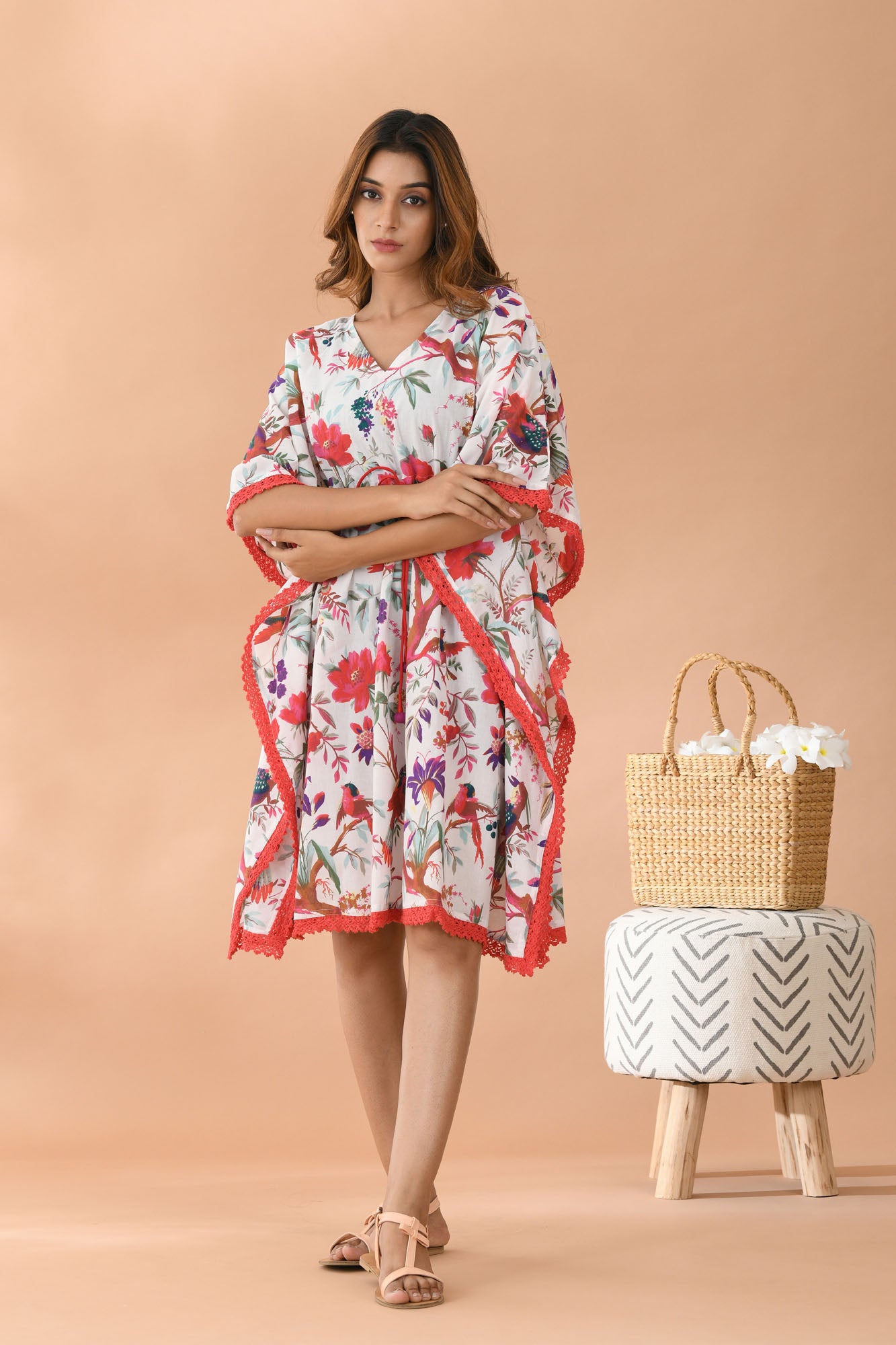 Kaftan Short Women Multi Floral