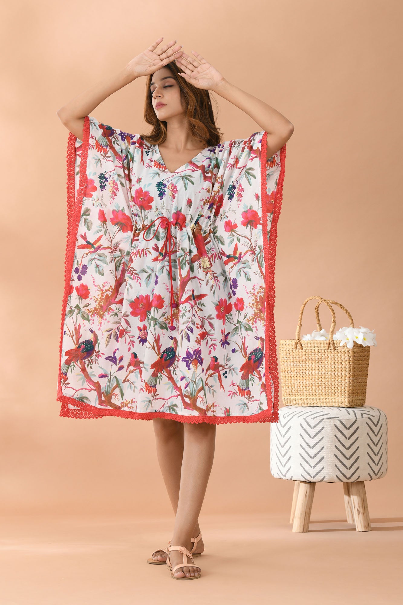 Kaftan Short Women Multi Floral