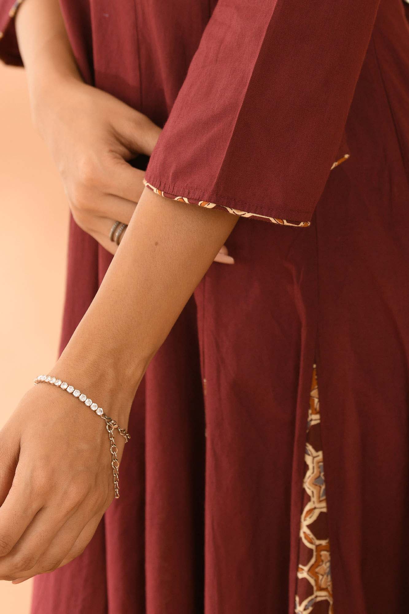 Kurta Long Women Kalidar Wine