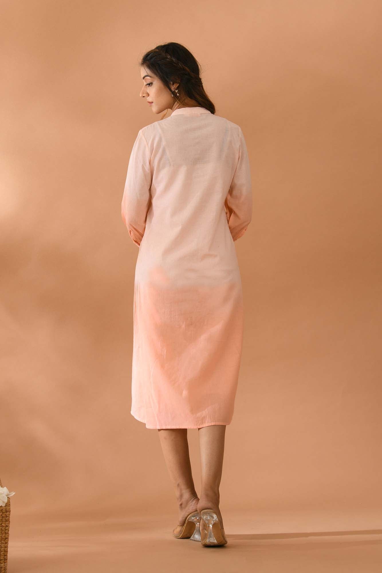 Women Peach Shaded Dress