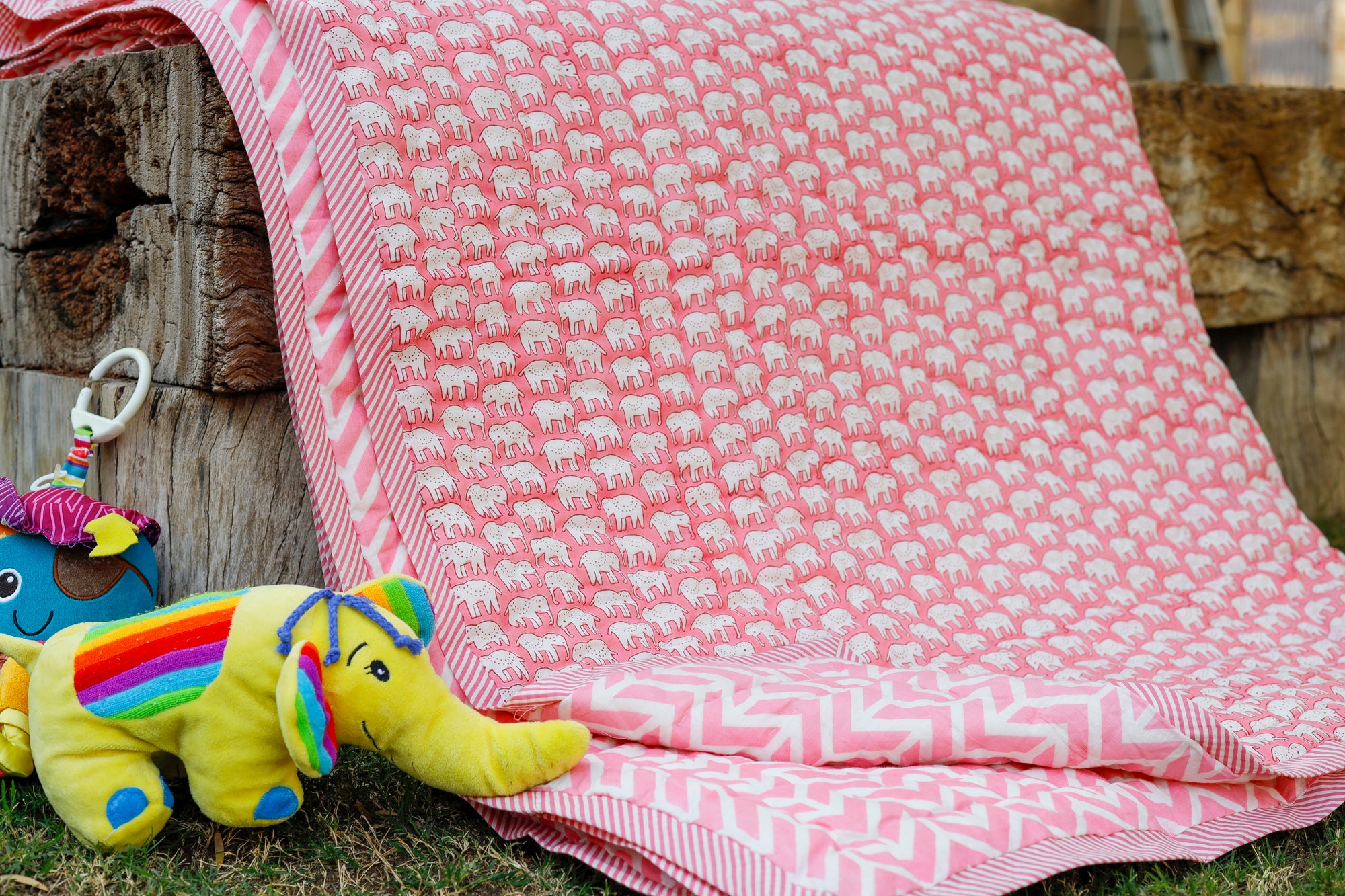 Kids Quilt-Pink Elephant