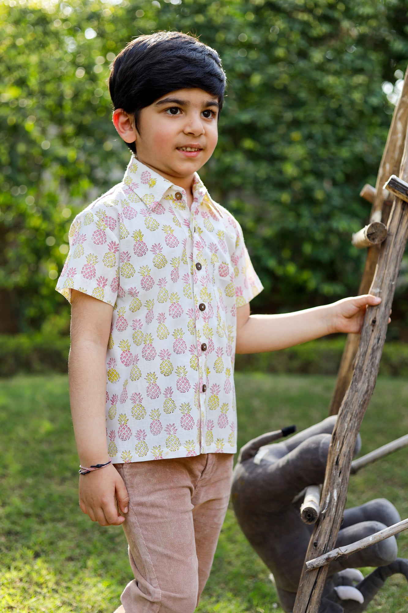 Boy Pineapple Yellow-pink Shirt
