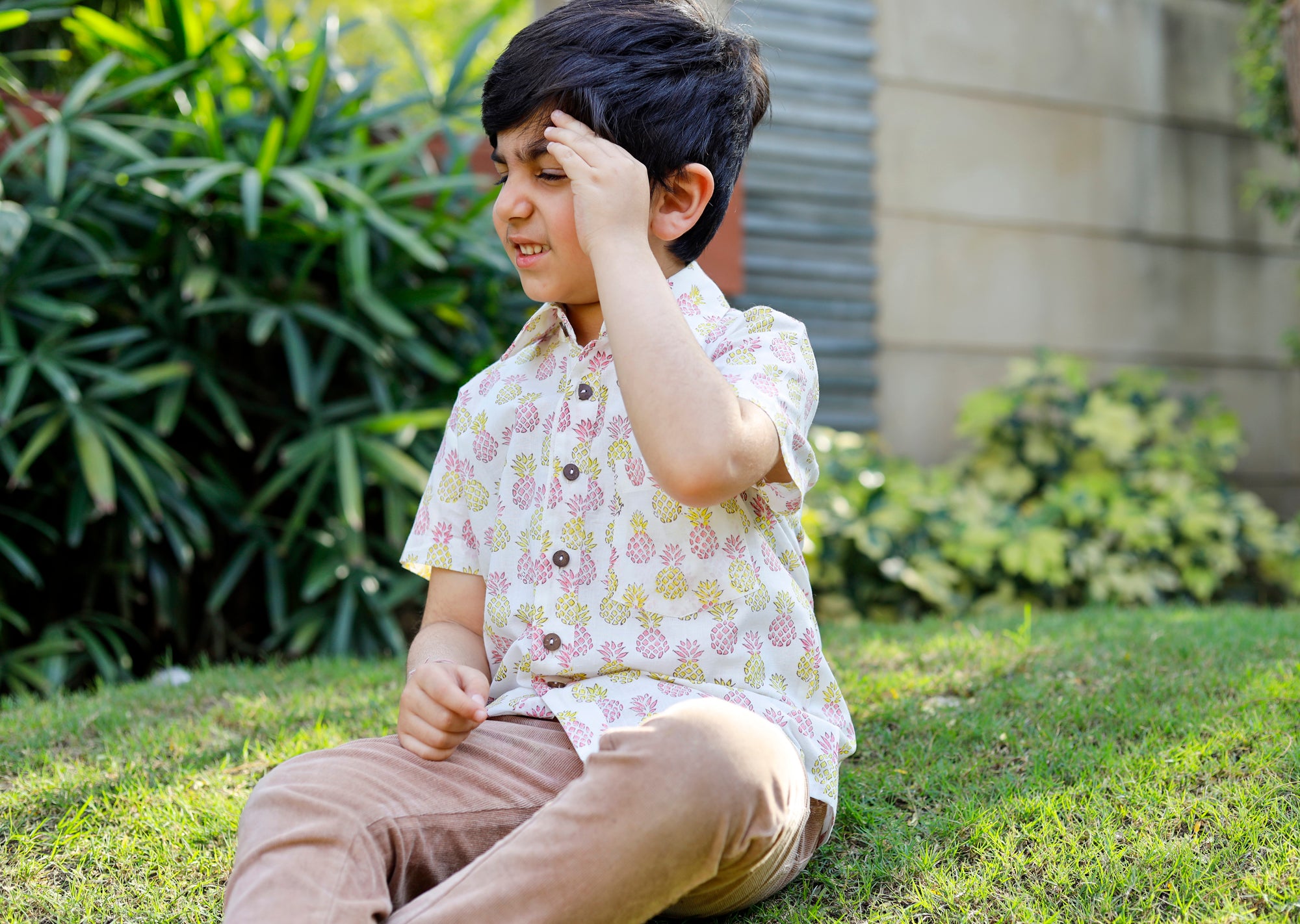 Boy Pineapple Yellow-pink Shirt