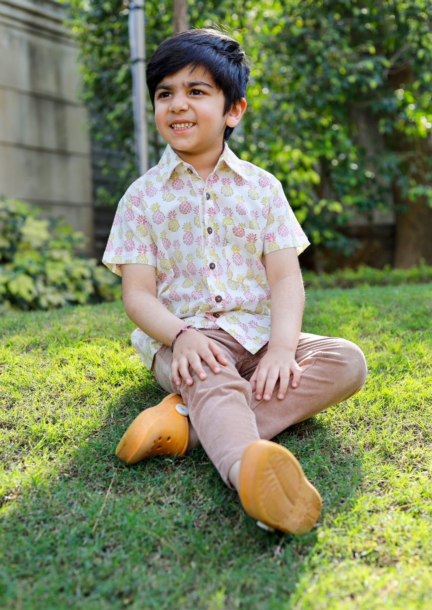 Boy Pineapple Yellow-pink Shirt