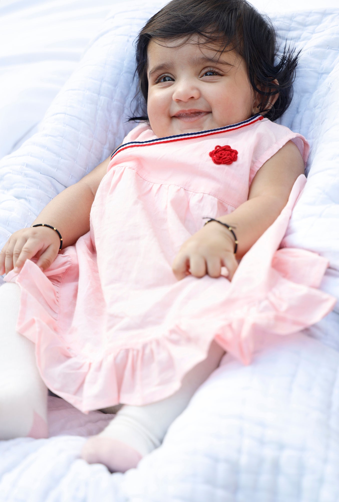 Pink Embroidered Infant Girl Frock