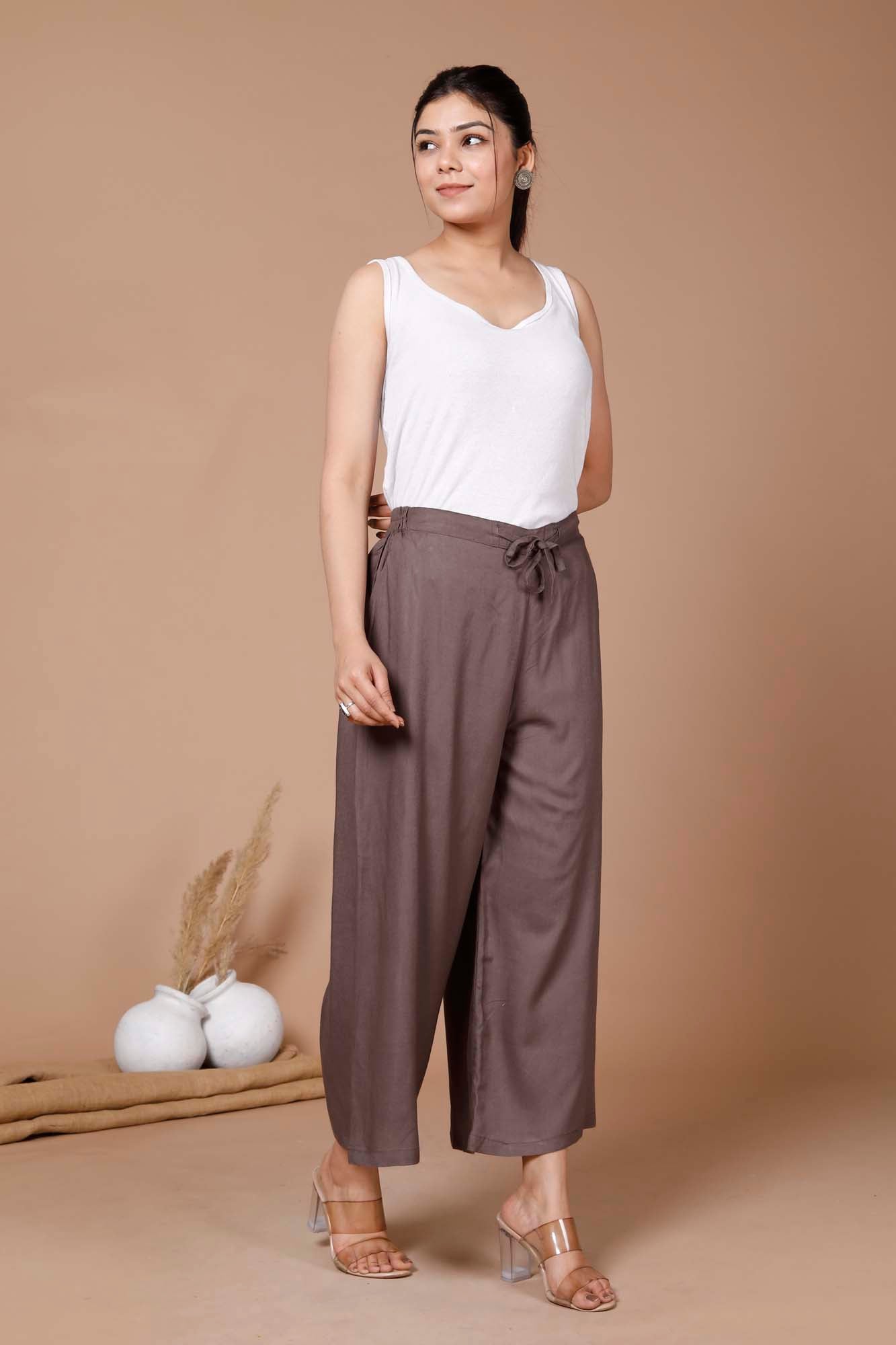Women Broad Pant Grey