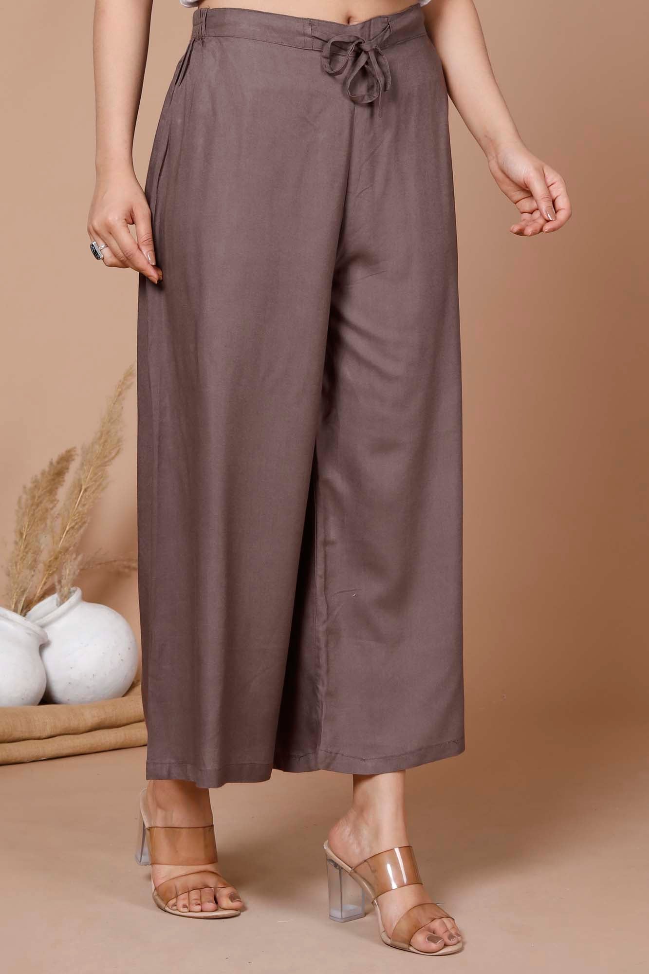 Women Broad Pant Grey