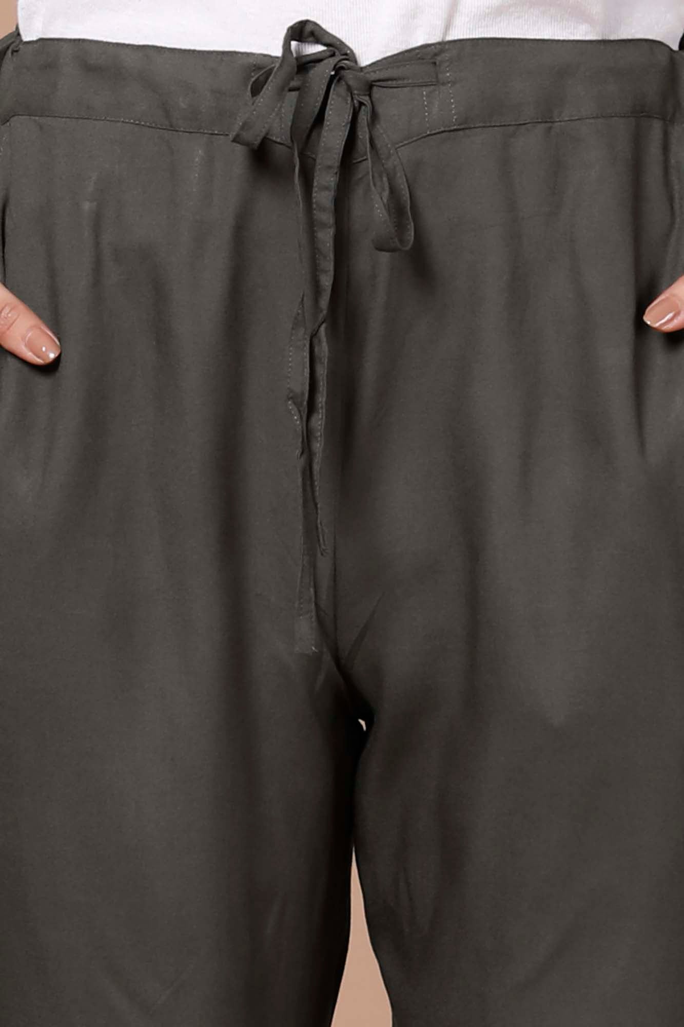 Pant Regular Women Olive Green