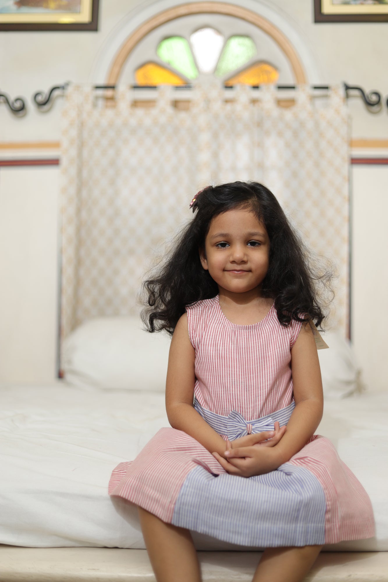 Girl Frock Red Stripes