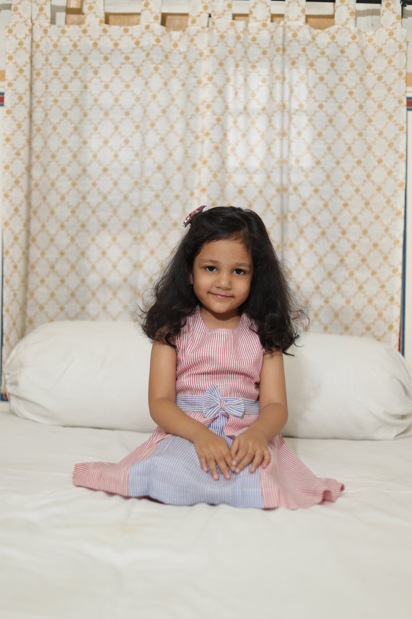 Girl Frock Red Stripes