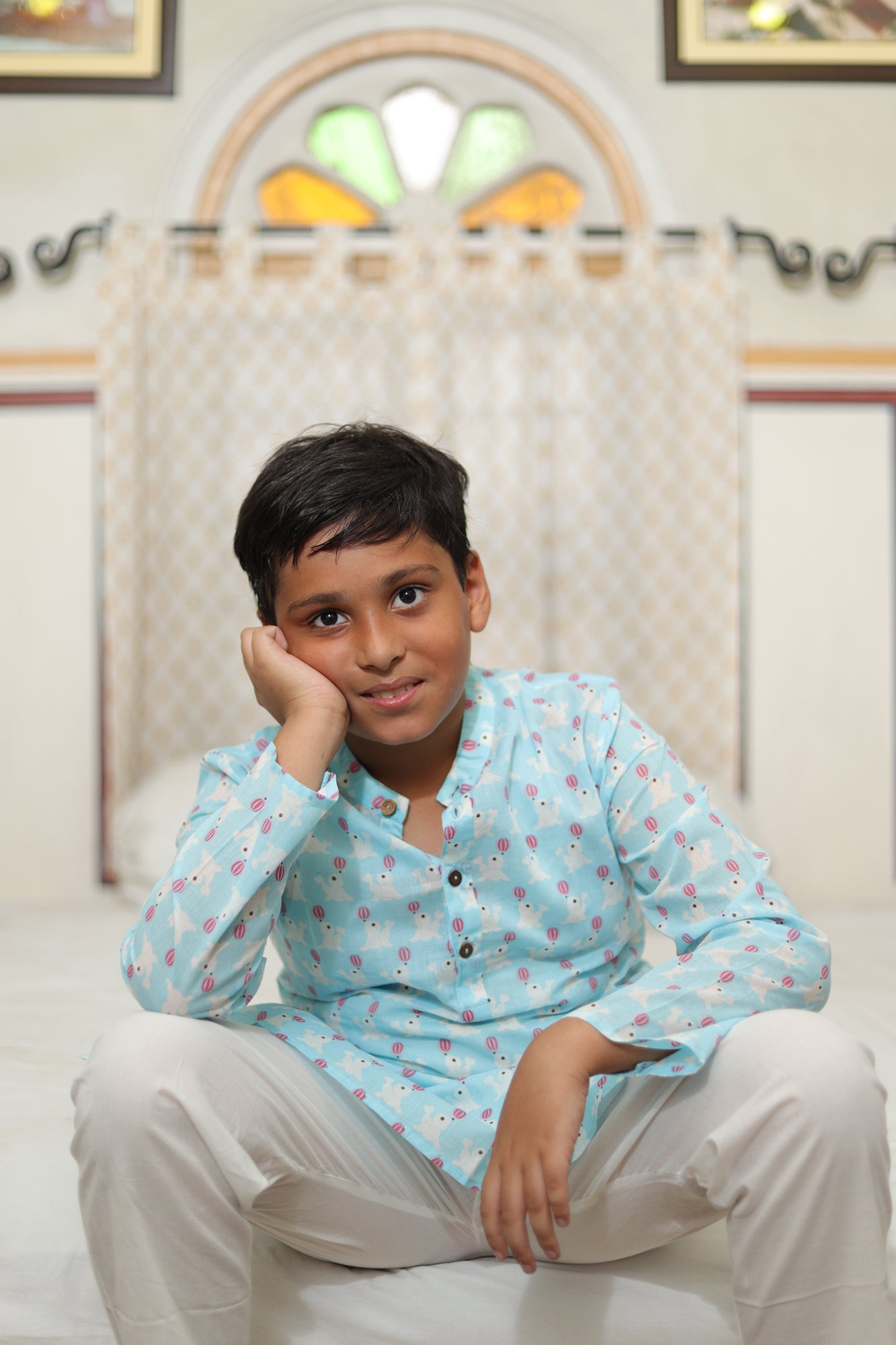 Boys Kurta Blue Dolphin