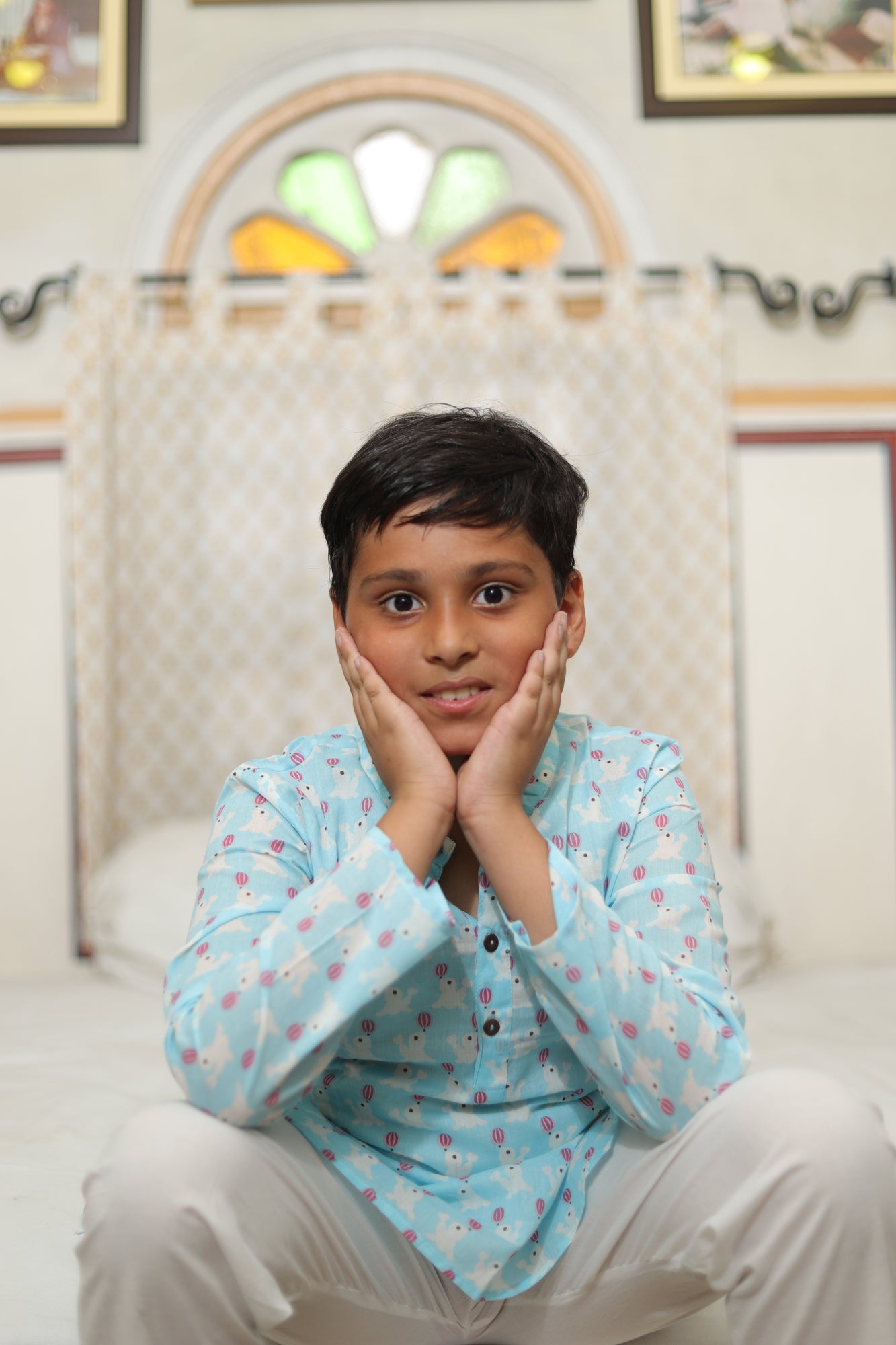Boys Kurta Blue Dolphin