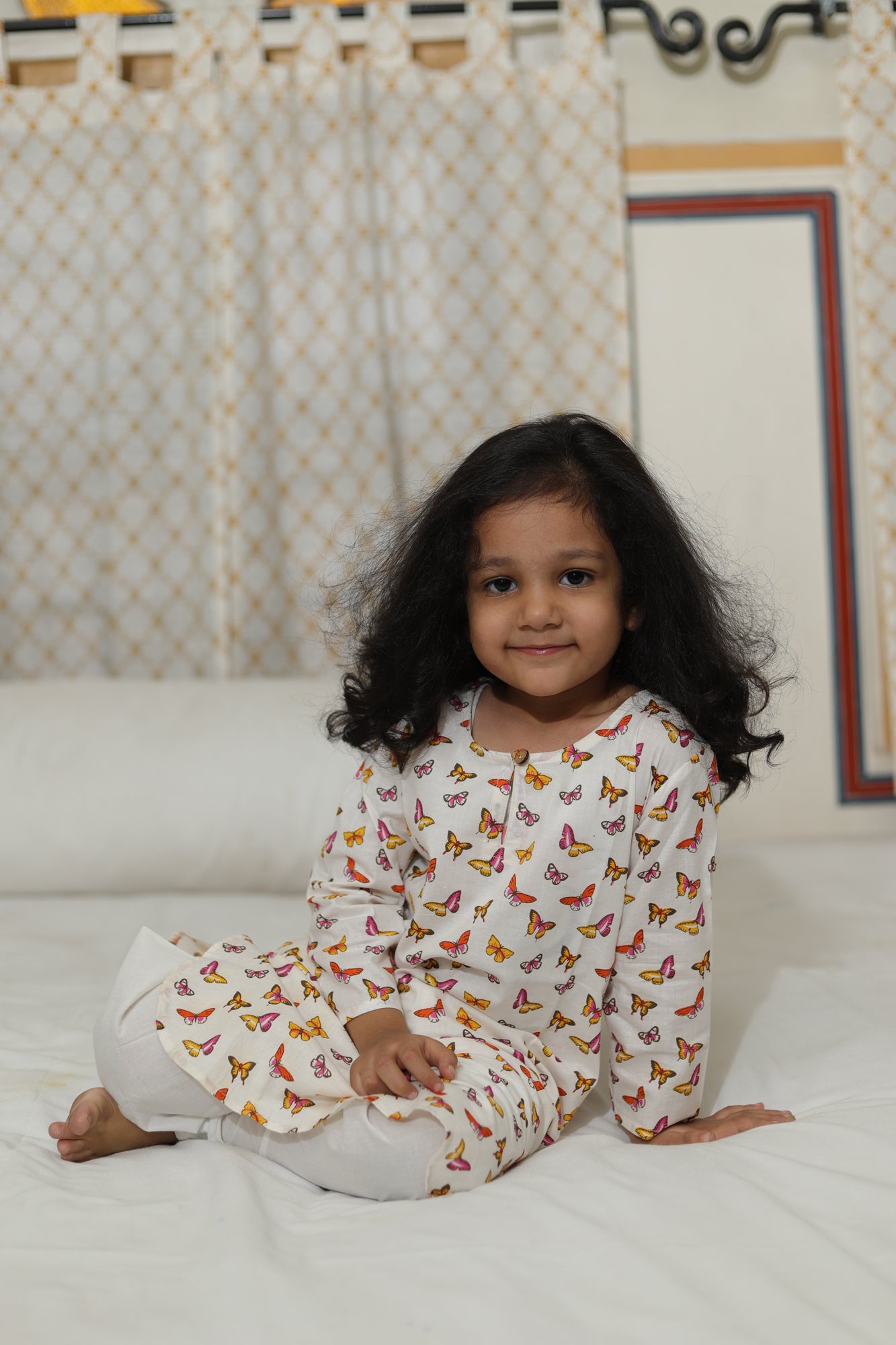 Girls Butterfly Kurta With Salwar