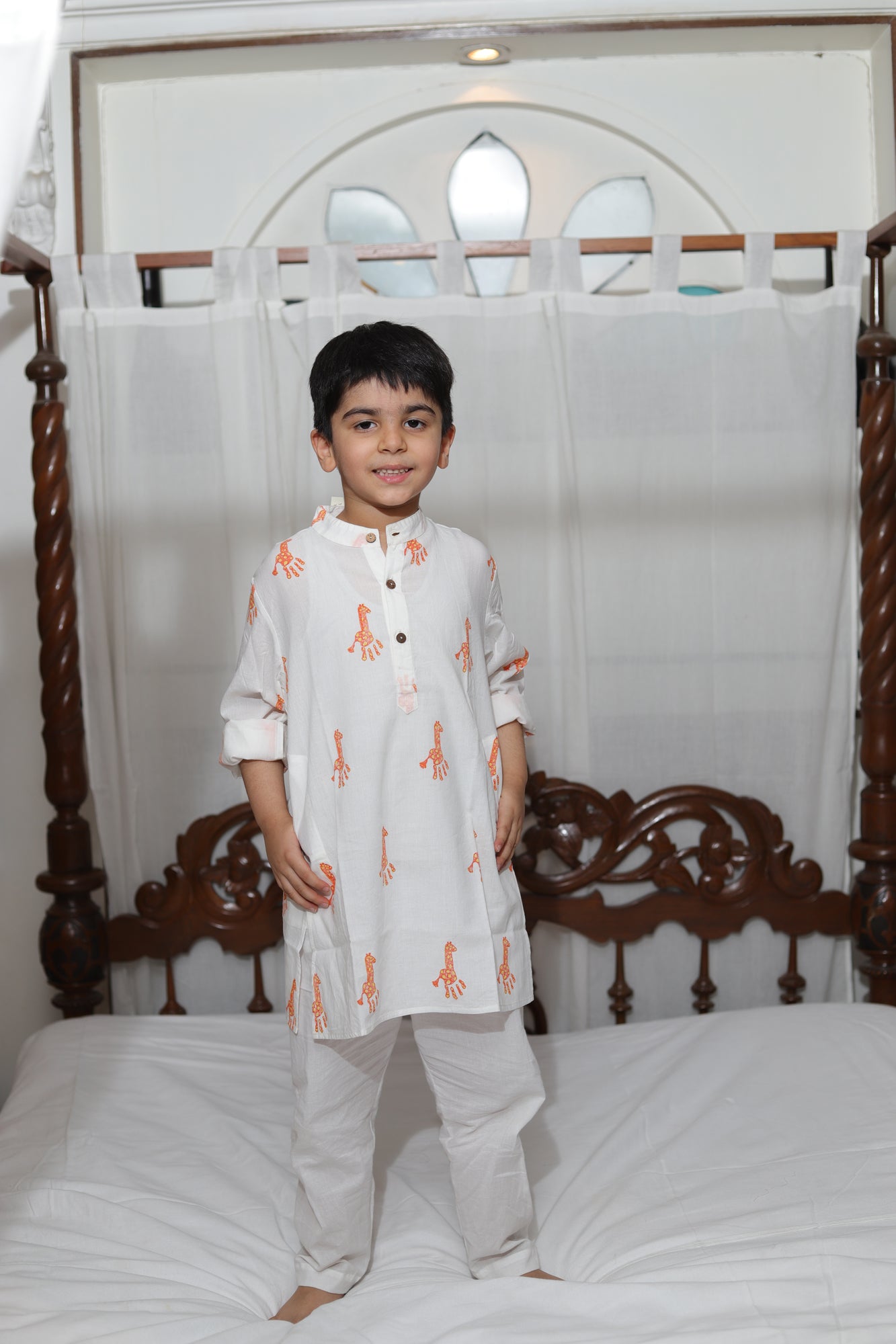 Boy Kurta Giraffe Print