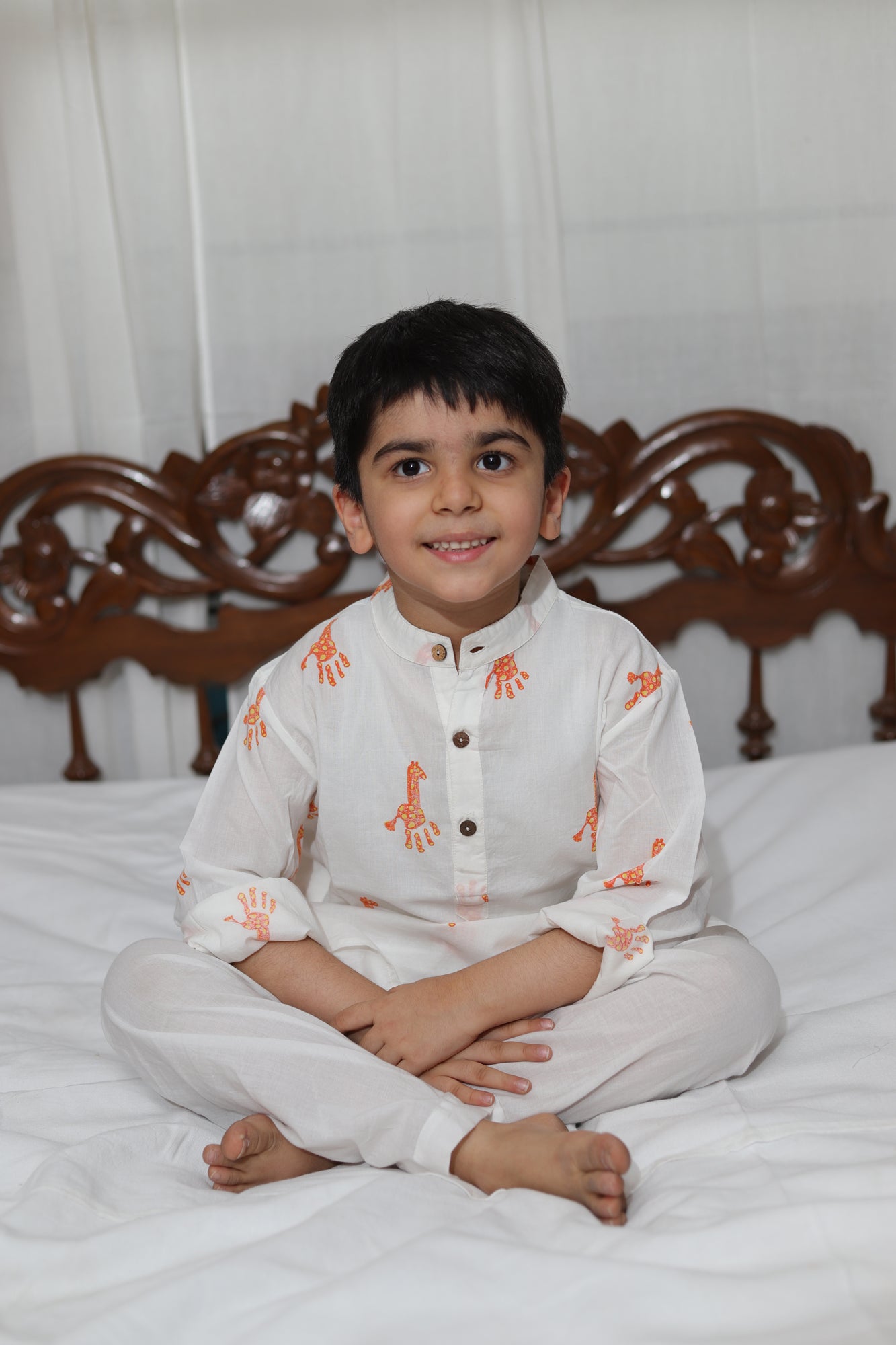 Boy Kurta Giraffe Print