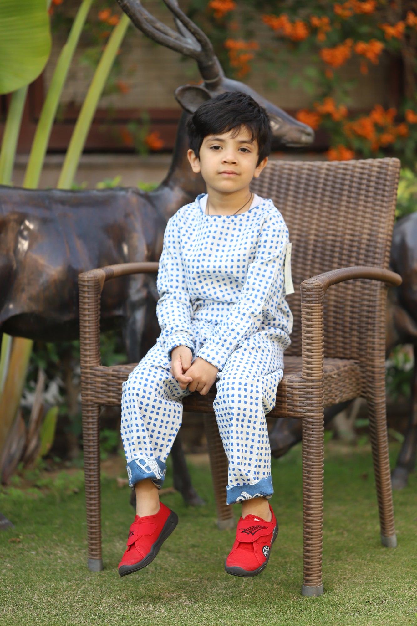 Night Suit Boys Harlequin Blue