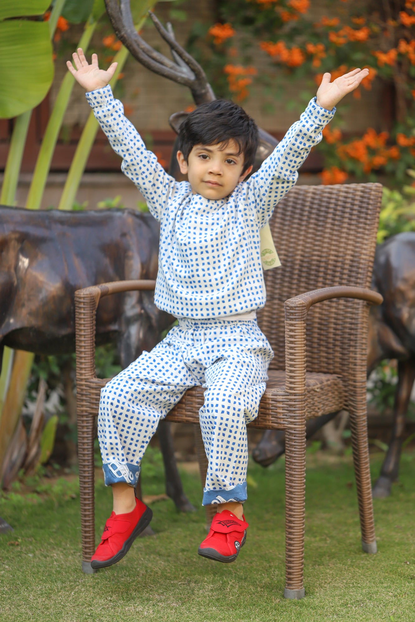 Night Suit Boys Harlequin Blue