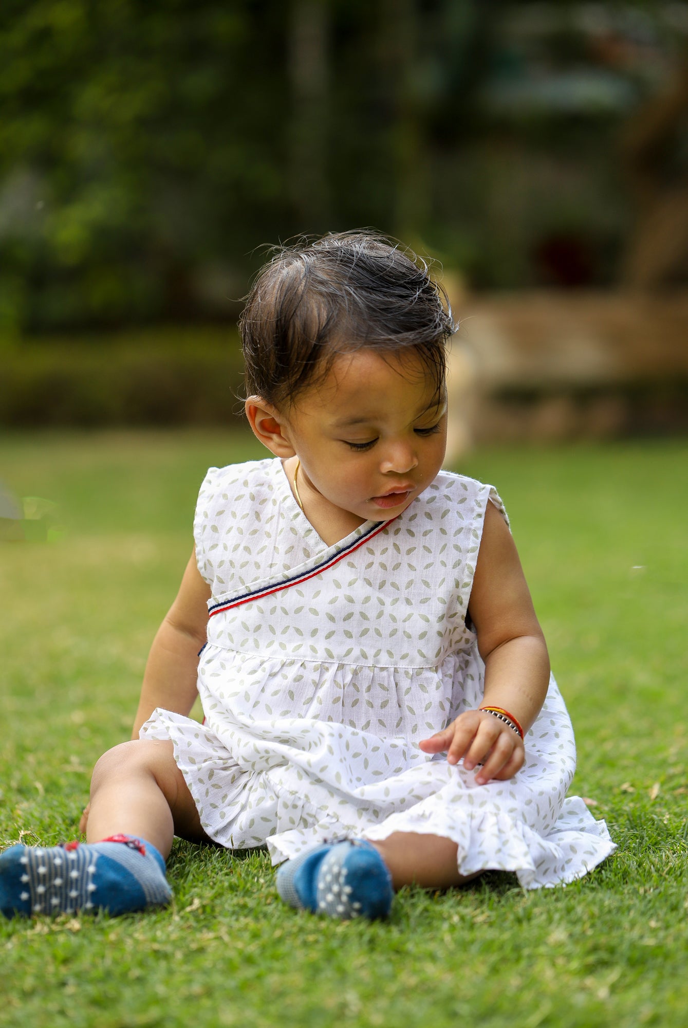 Green Floral Infant Girl Frock