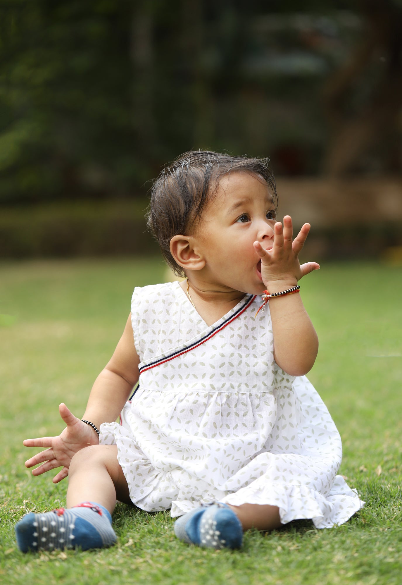 Green Floral Infant Girl Frock