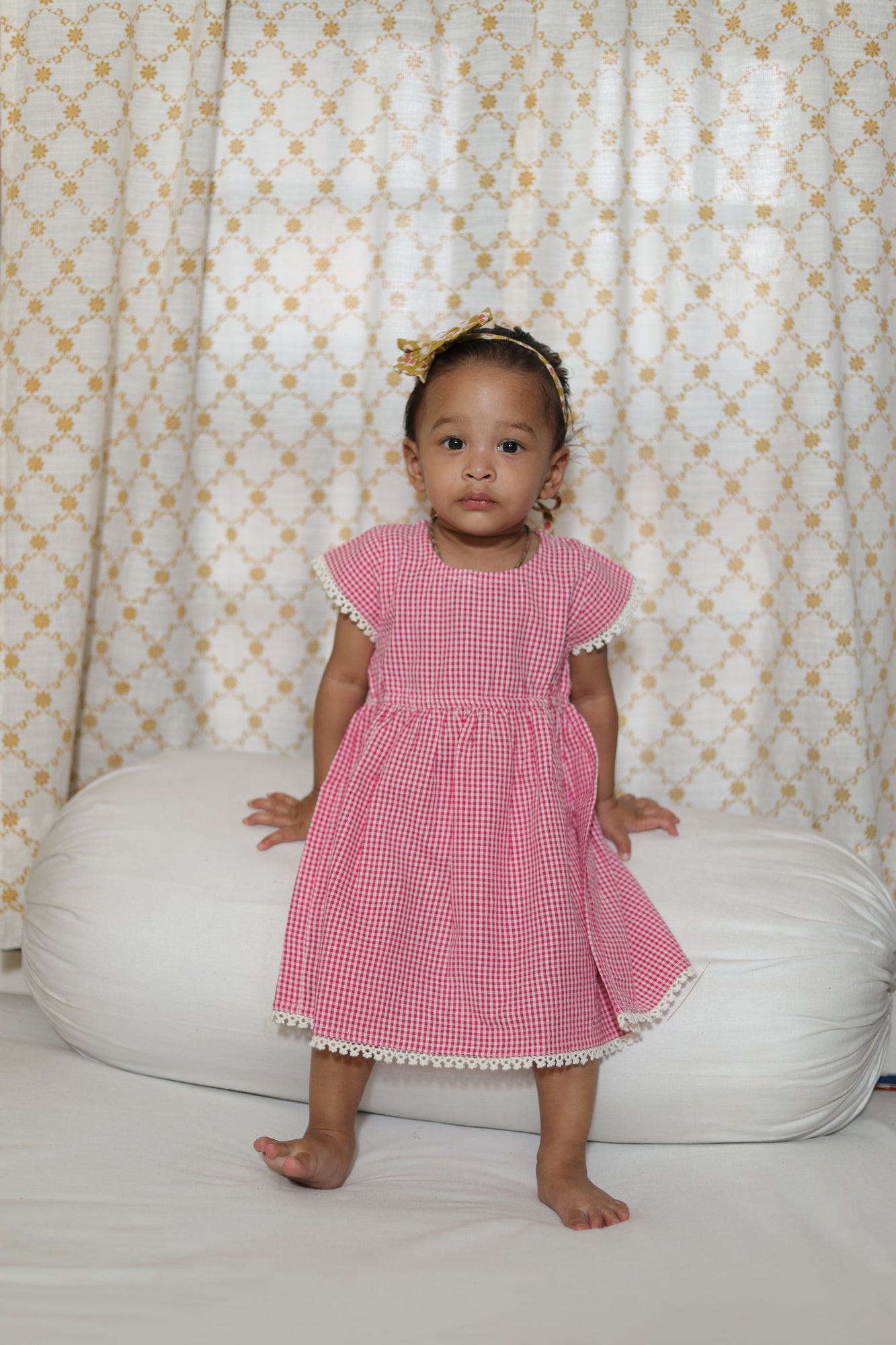 Red Checks Girl Frock